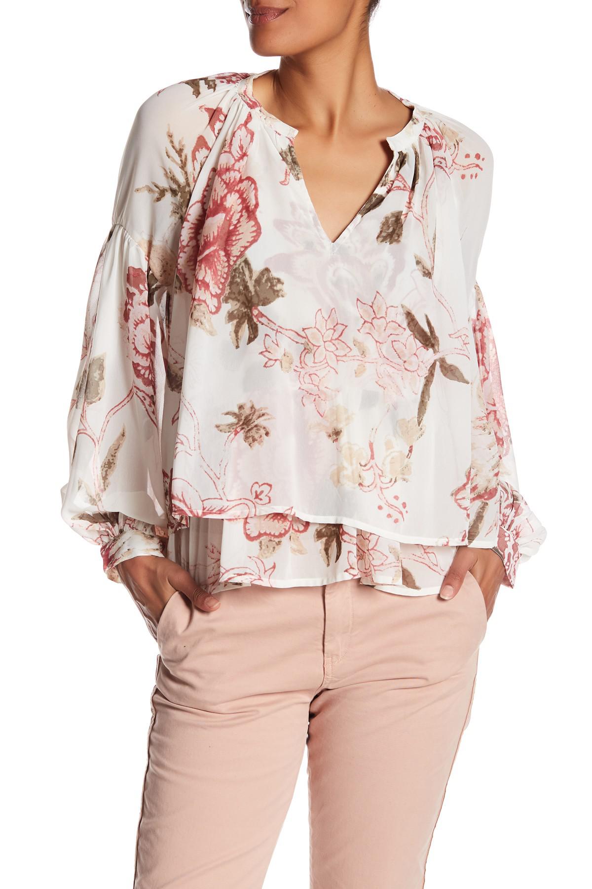 lucky brand floral blouse