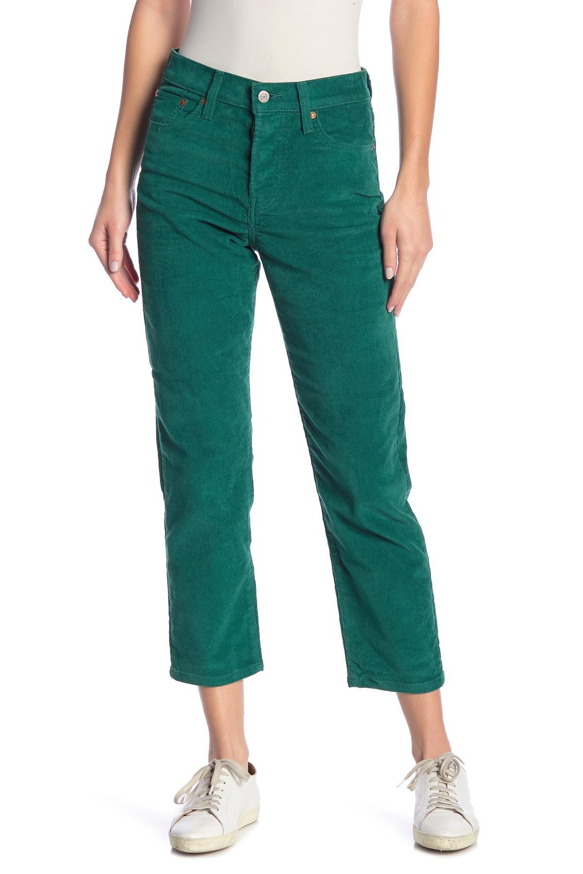 Levi's Wedgie Corduroy Straight Leg Jeans in Green | Lyst