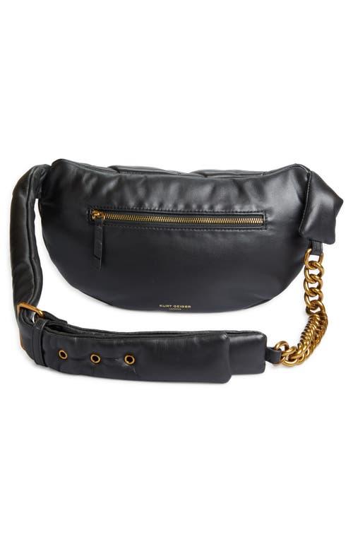 Kurt Geiger Kensington Quilted Leather Belt Bag in Black | Lyst