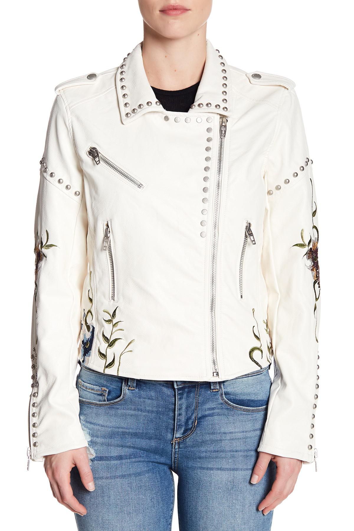 Blank Nyc Multicolor Embroidered Moto Jacket