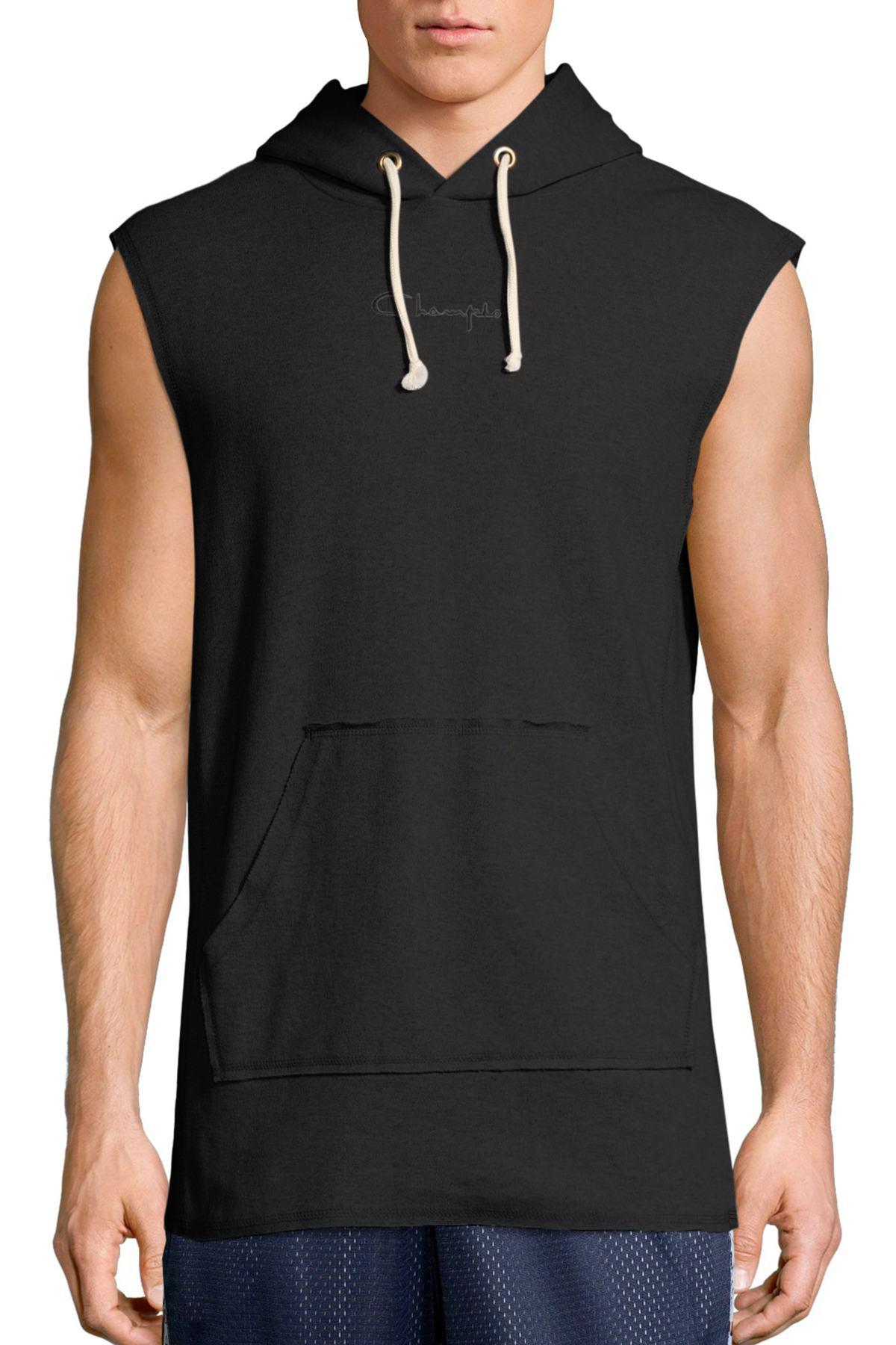 Champion Sleeveless Hoodie in Black for Men | Lyst