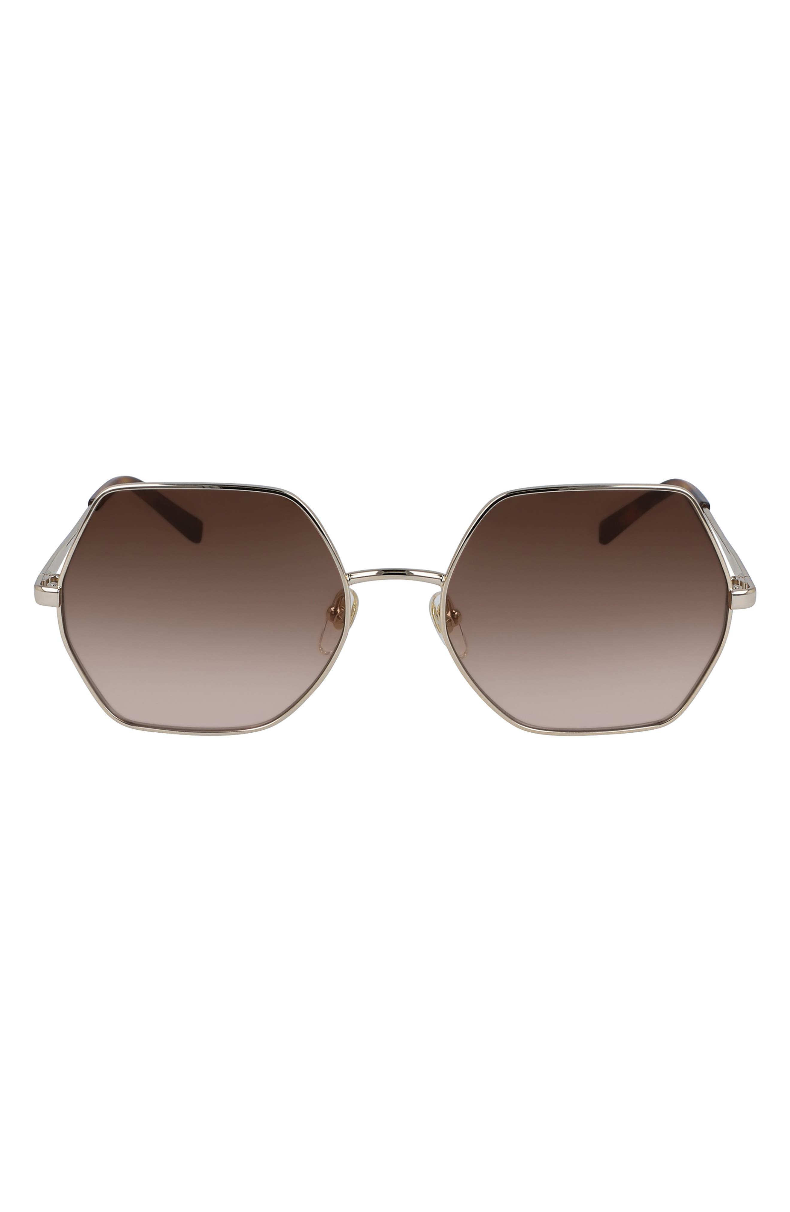 MCM 58mm Gradient Geometric Sunglasses In Shiny Gold/brown Rose At Nordstrom  Rack | Lyst