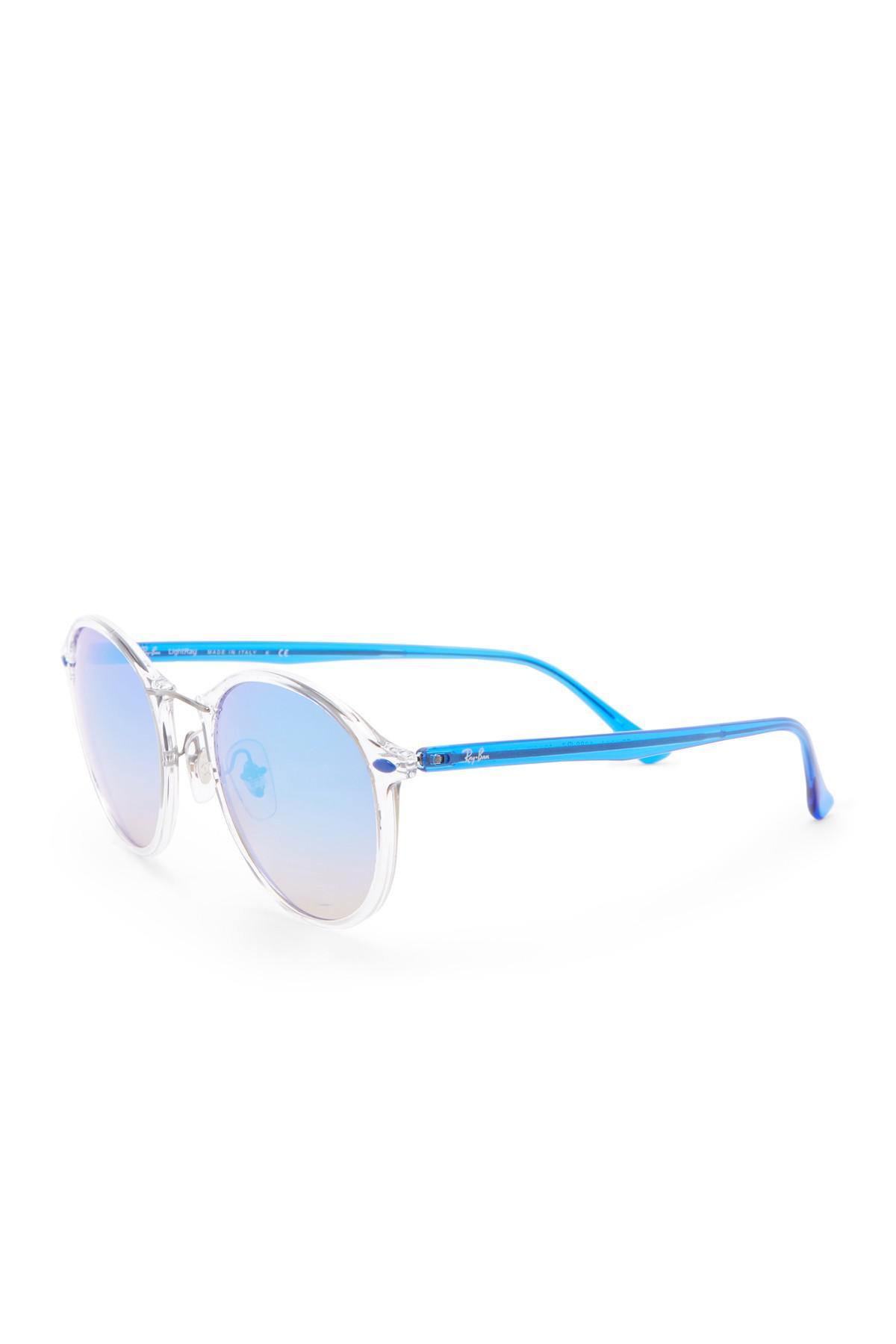 Ray Ban Phantos 49mm Round Sunglasses In Blue Lyst