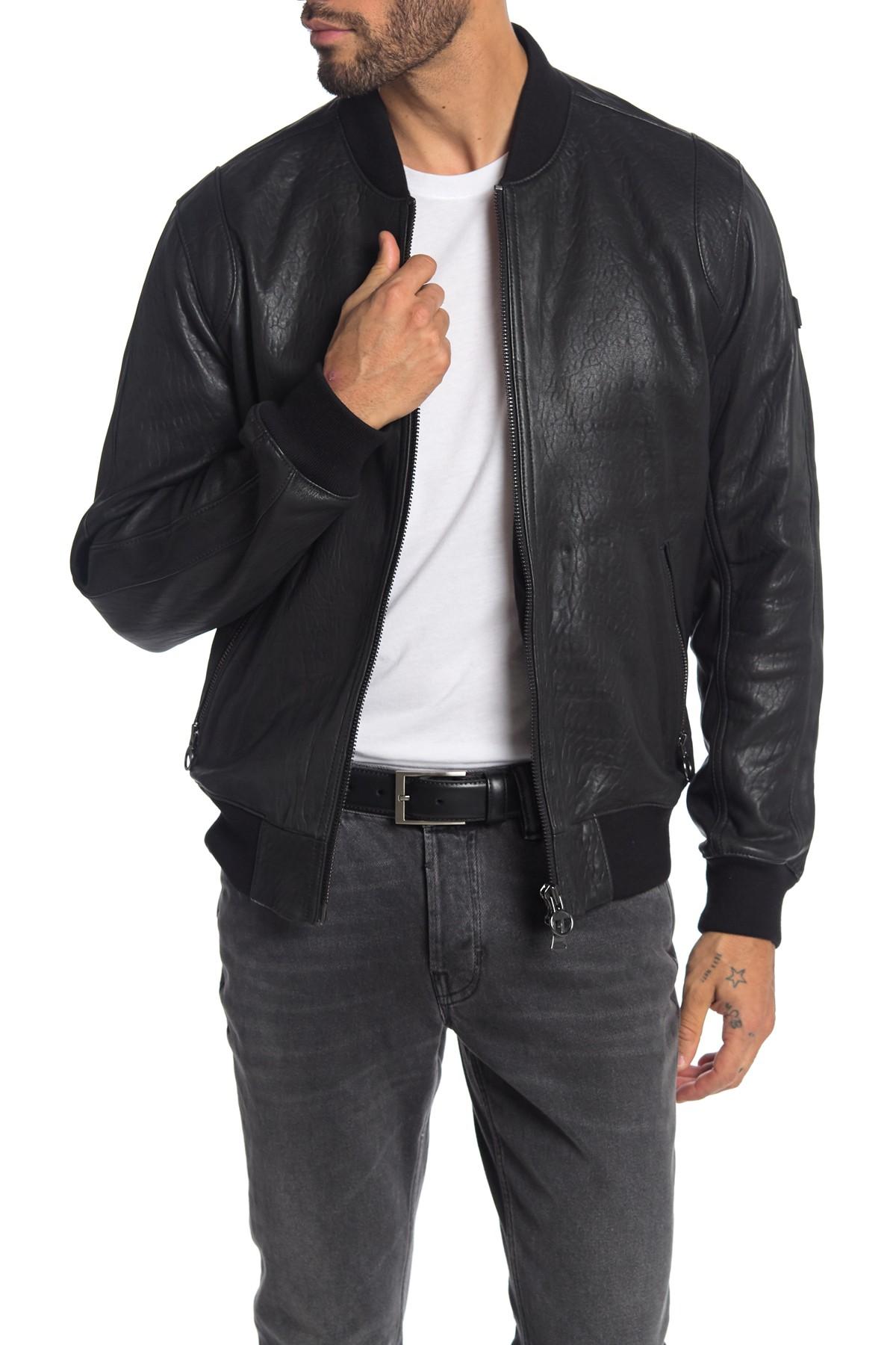boss josiah leather jacket