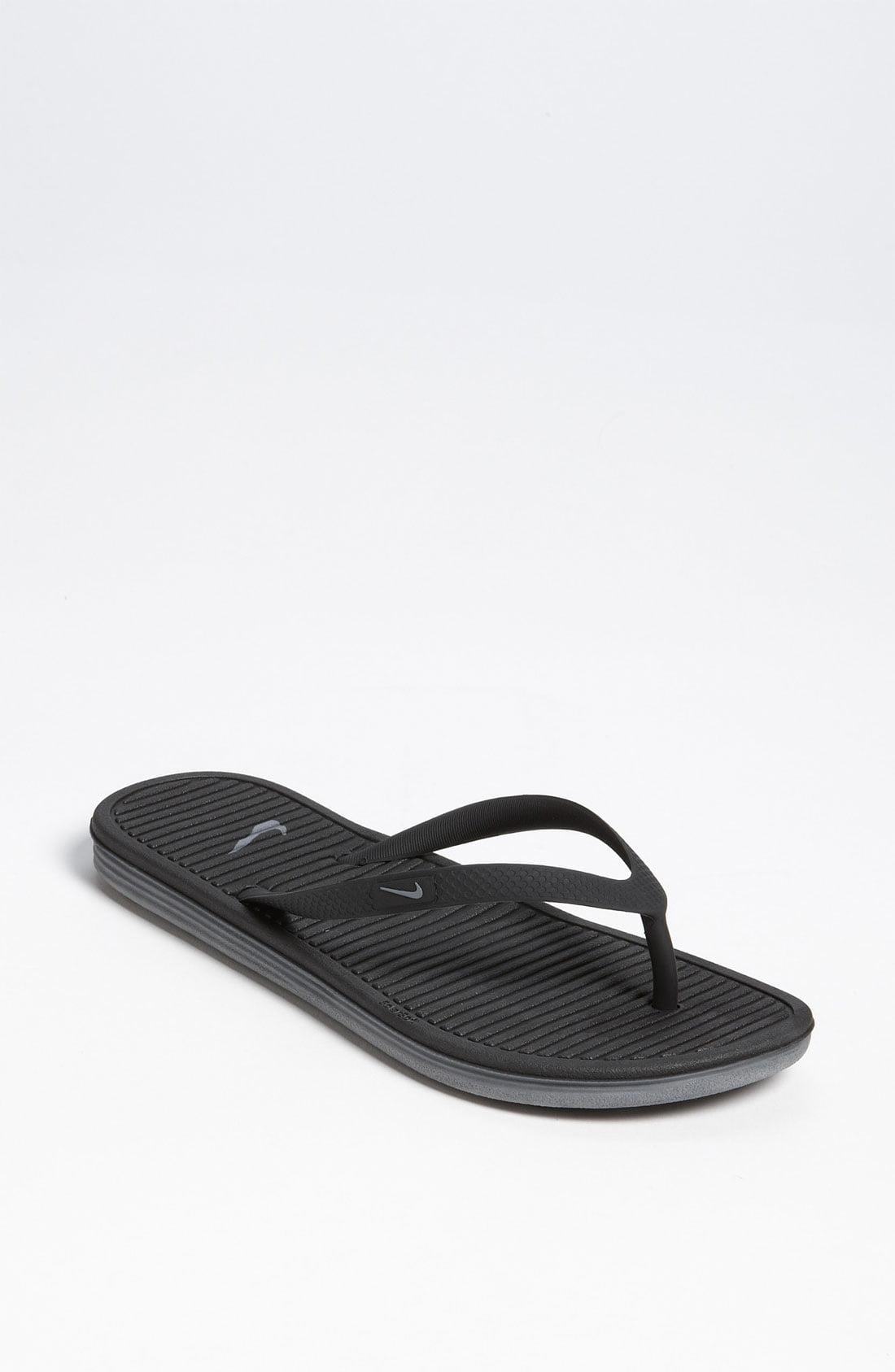 Montgomery Grasa cúbico Nike Solarsoft Thong Sandal in Black | Lyst