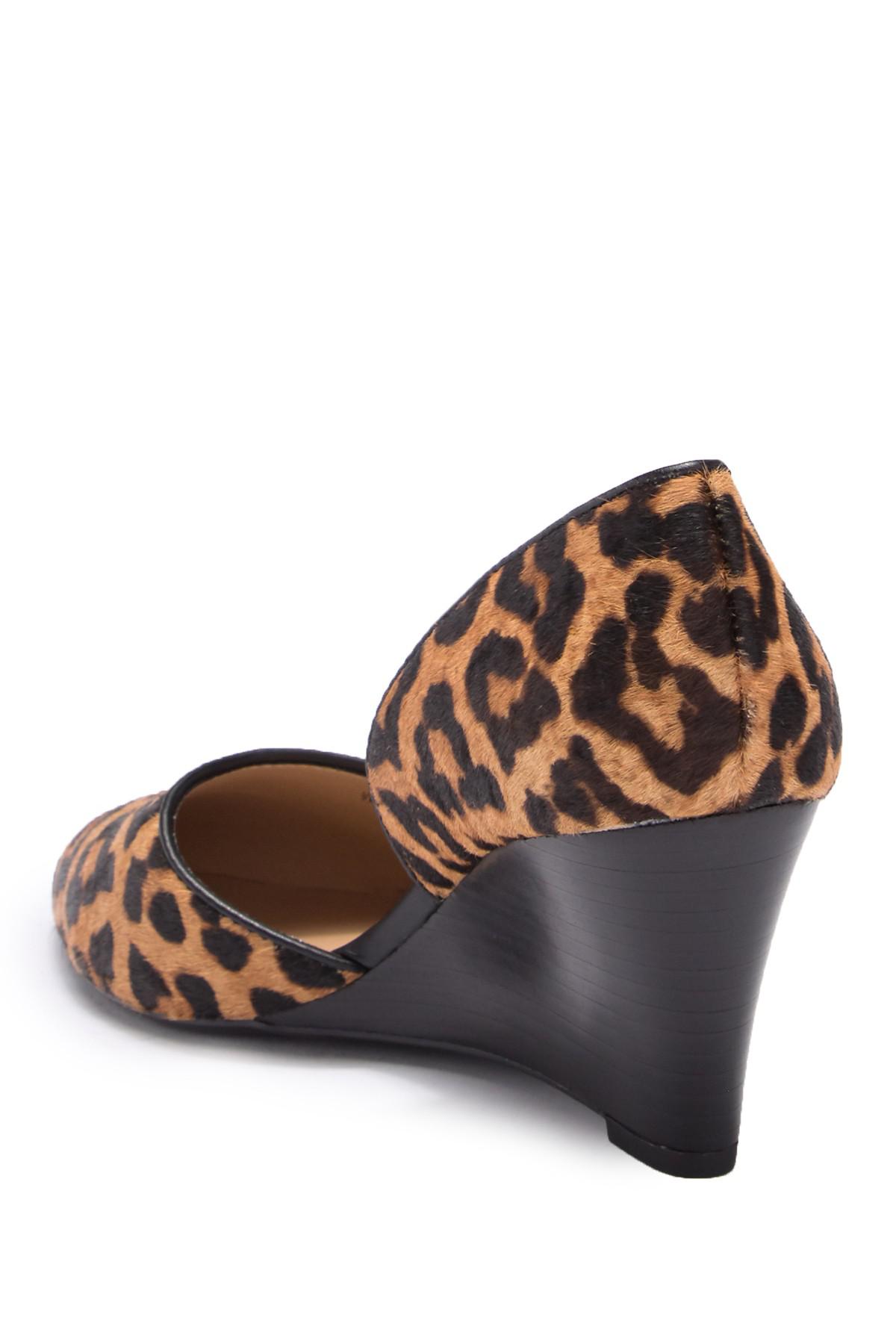 franco sarto leopard wedge shoes