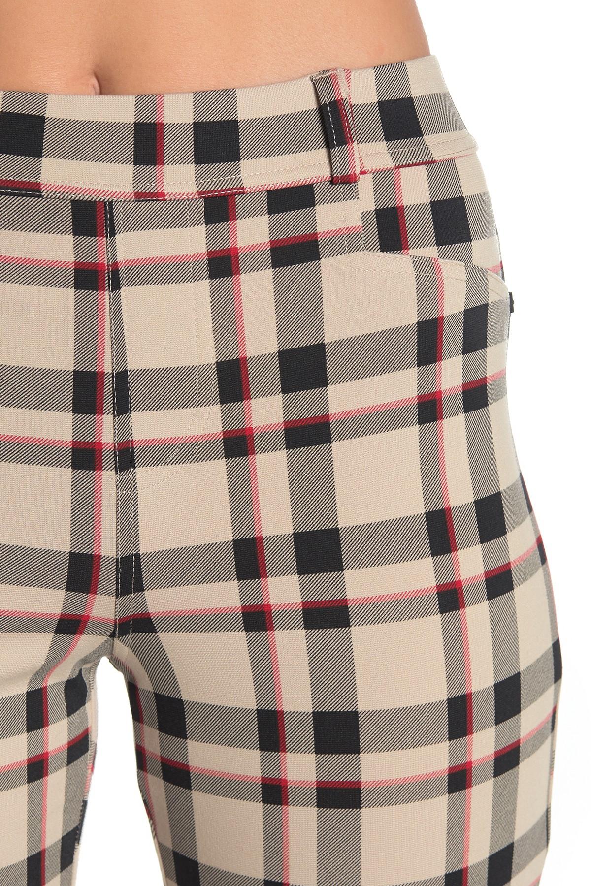 Sanctuary Synthetic Slim Ponte Plaid Pants (regular & Petite) - Lyst