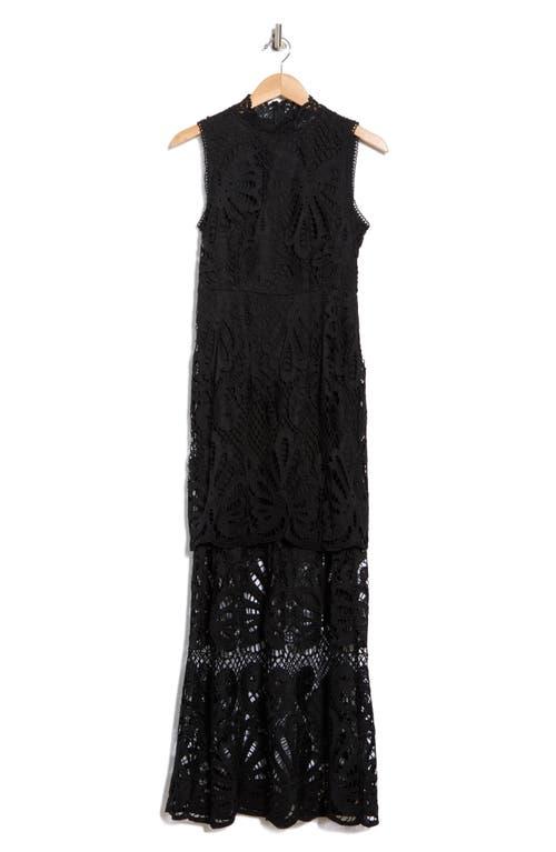 NSR Sleeveless Guipure Lace Maxi Dress in Black | Lyst