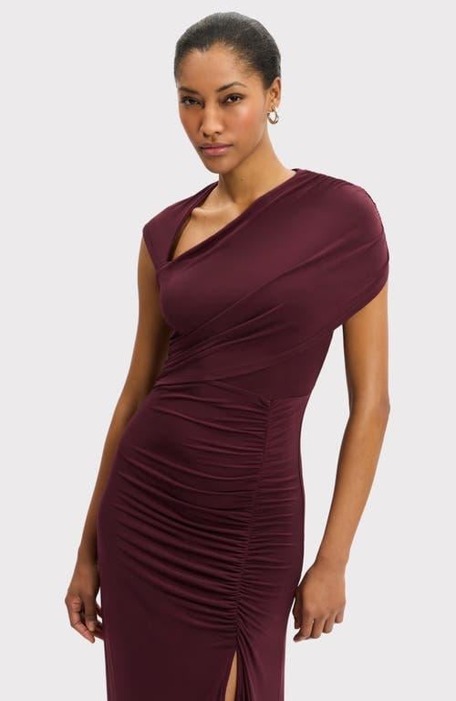 cap sleeve matte jersey ruched side dress Hervé Léger in Purple SALEKEEP