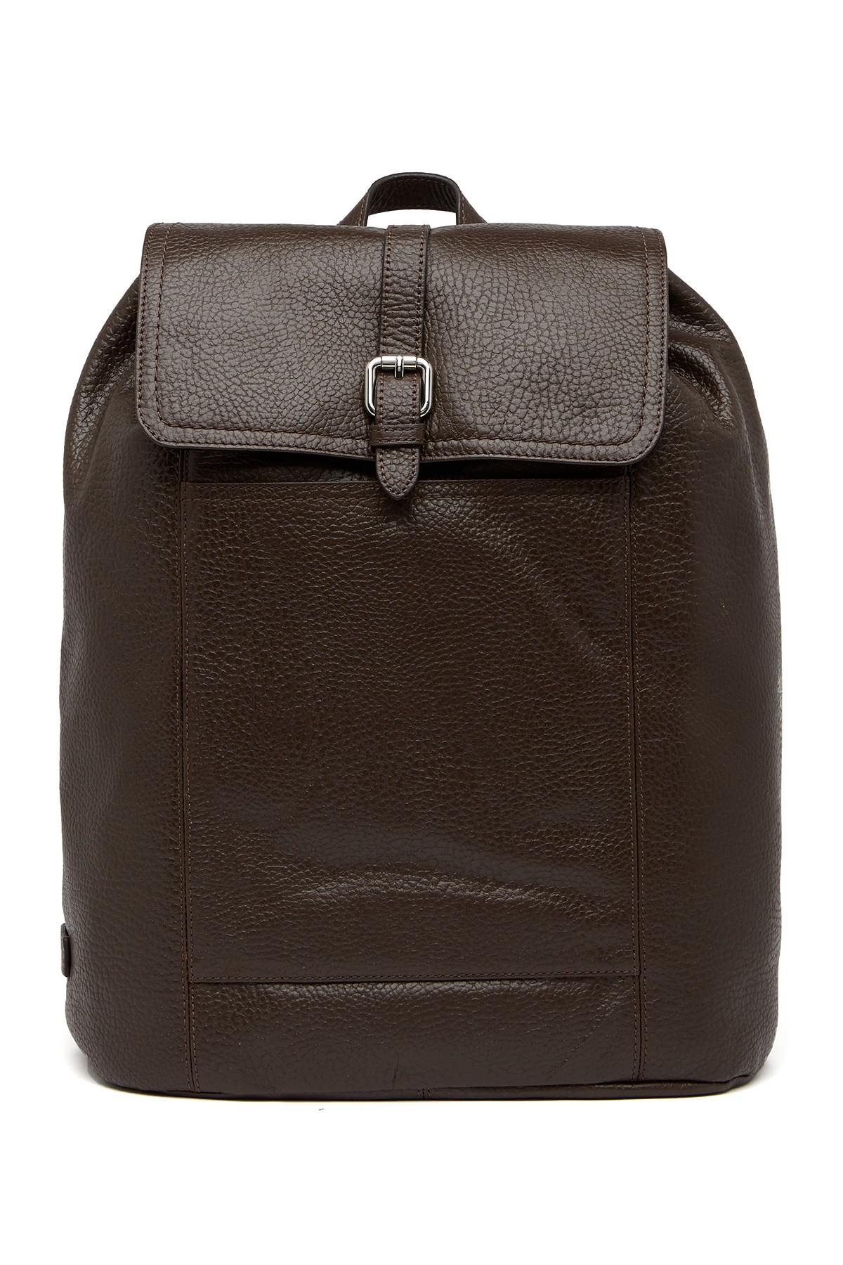 Cole Haan Leather Flap Backpack in Black for Men Lyst