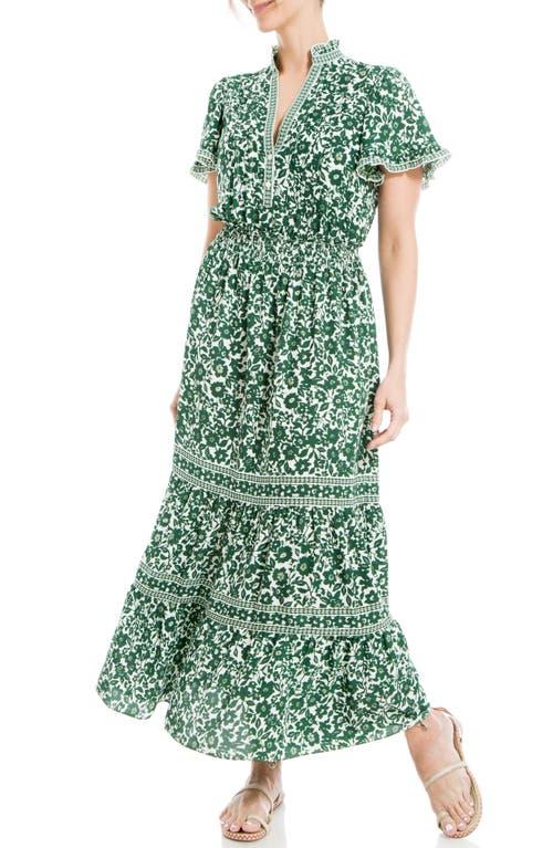 green emerald velvet dress Max Studio Women's Short Sleeve V-Neck Maxi Dress, Green Med Trans Geo  Clover at Amazon Women's Clothing store main image 1