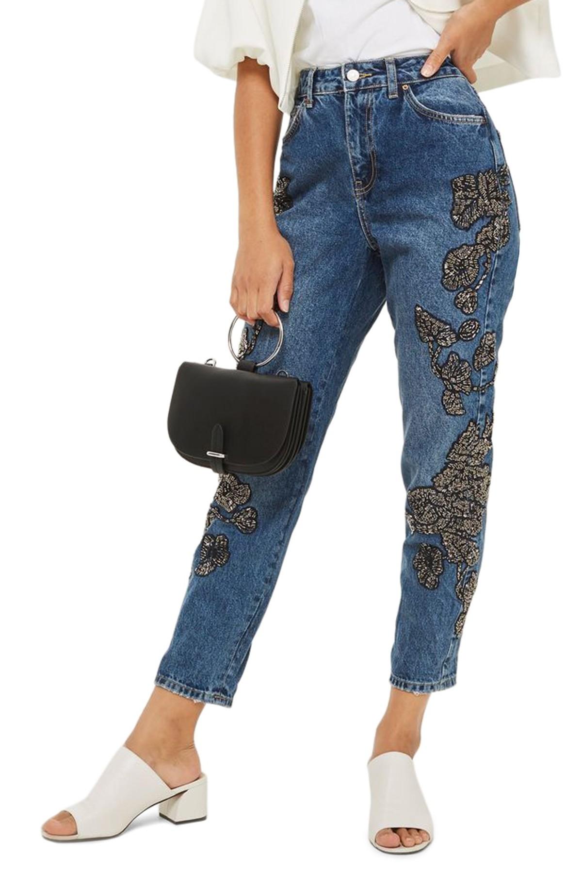 topshop flower jeans
