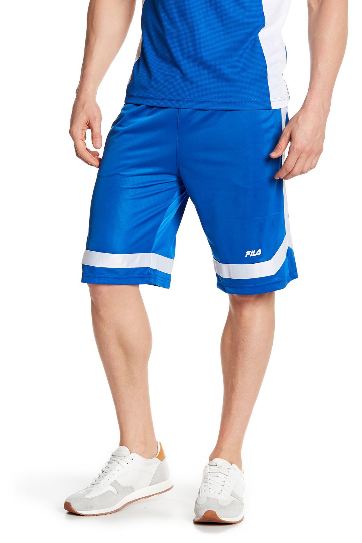 Fila Synthetic Circuit Drawstring Workout Shorts in Blue