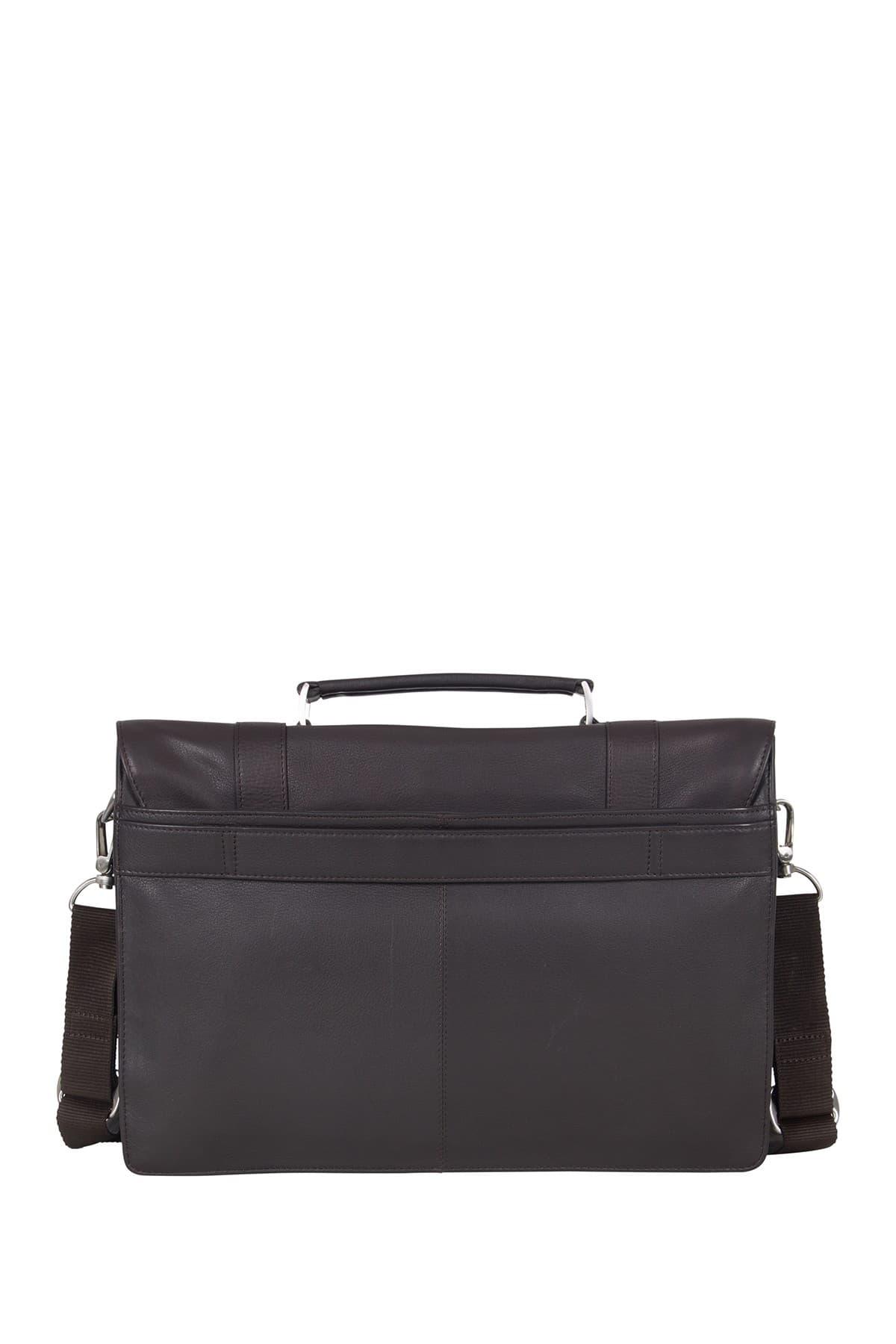 ben sherman premium karino leather double compartment briefcase