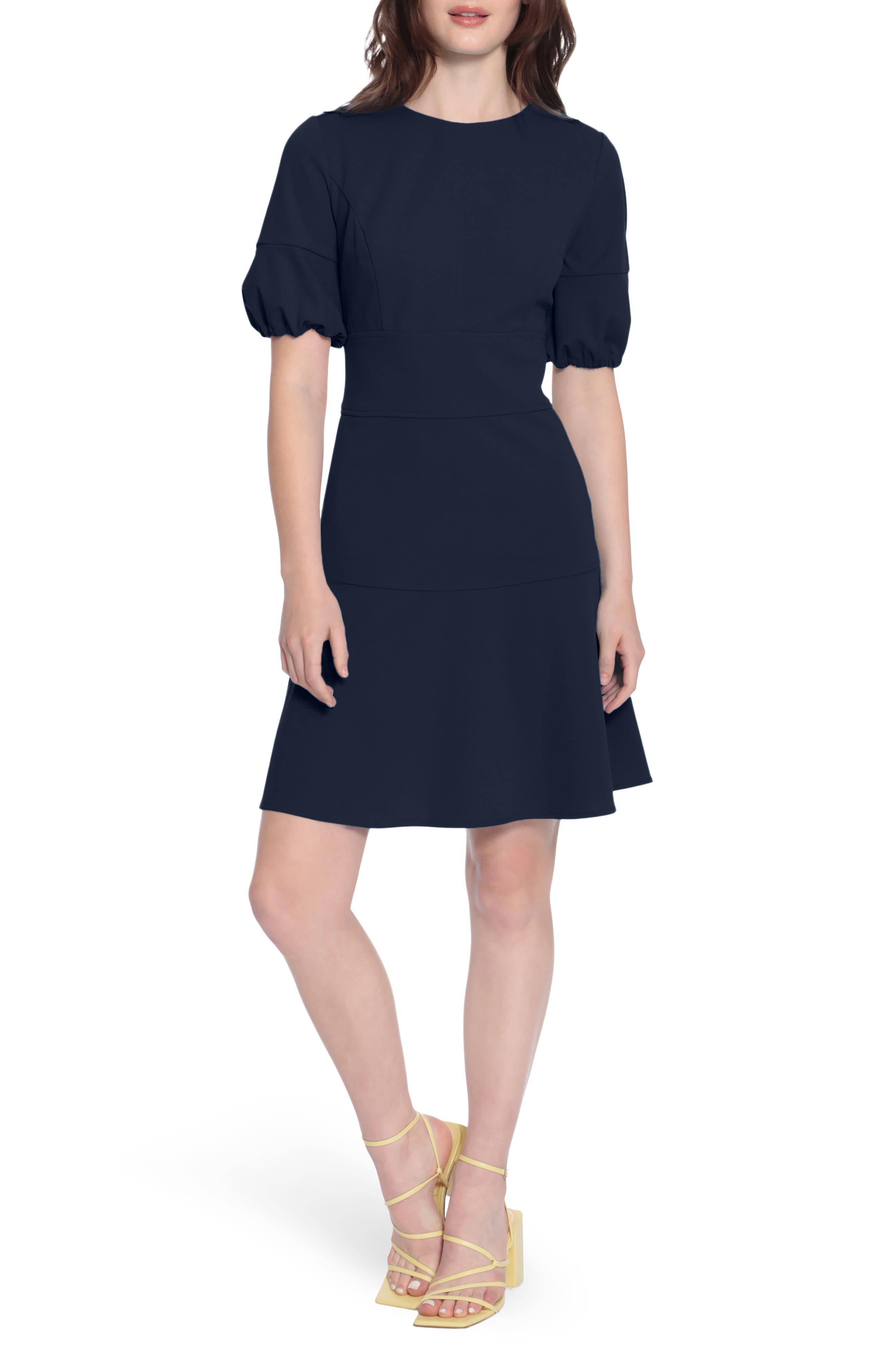 Donna Morgan Puff Sleeve Mini Dress In 