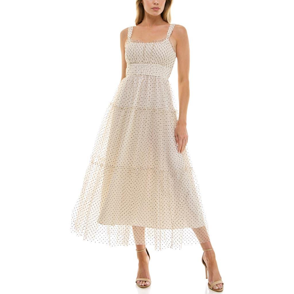 knee length dresses for ladies Socialite Bronzing Lace Tube Top Fishbone Mesh Puffy Dress  Aclosy
