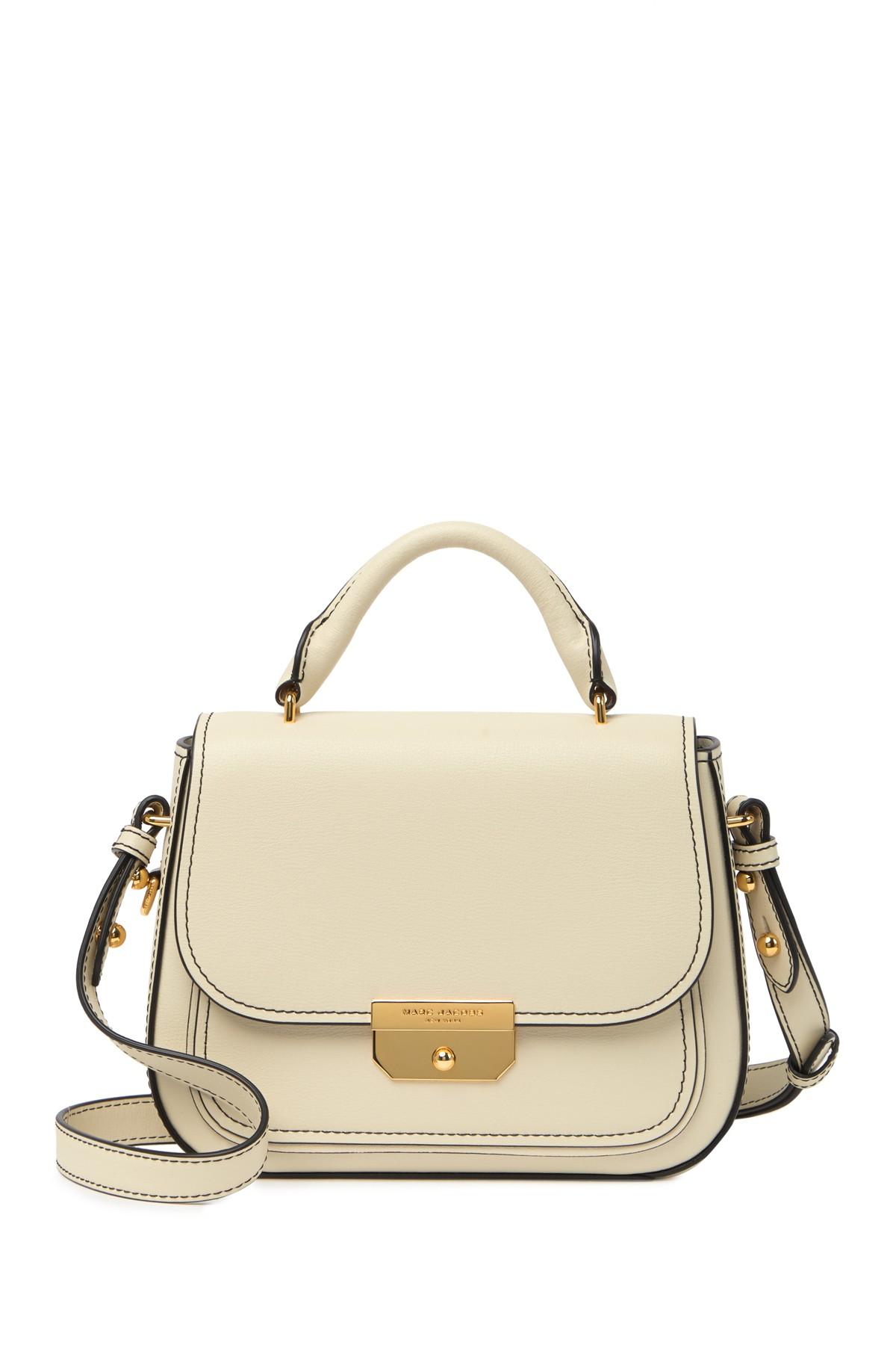 Marc Jacobs Rider Mini Top Handle Leather Crossbody Bag in Natural