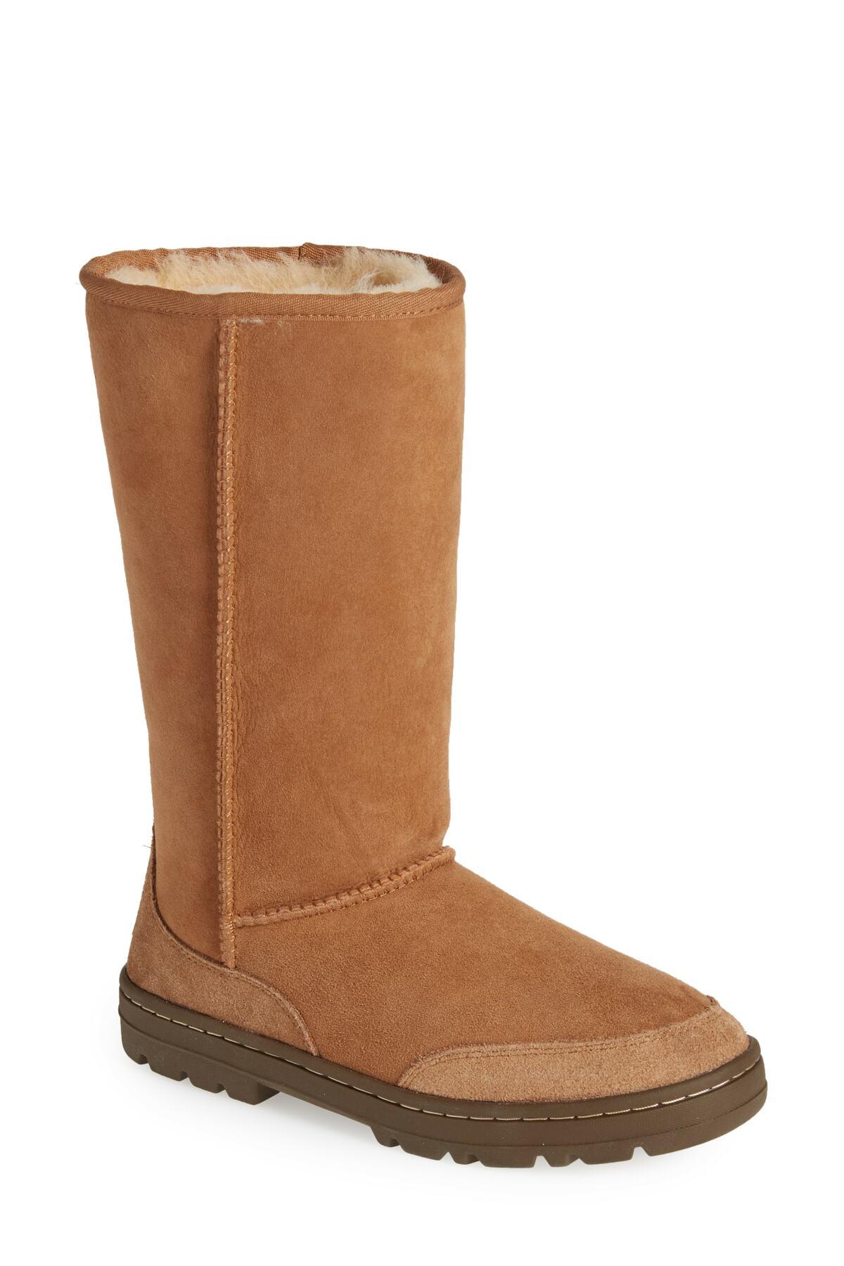 UGG Leather Ultra Revival Genuine Sheepskin Lined Tall Boot - Narrow Calf  in Brown - Lyst