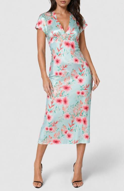 bebe floral embroidered midi dress Bebe Women's Floral Embroidered Midi Dress, Blue, XS