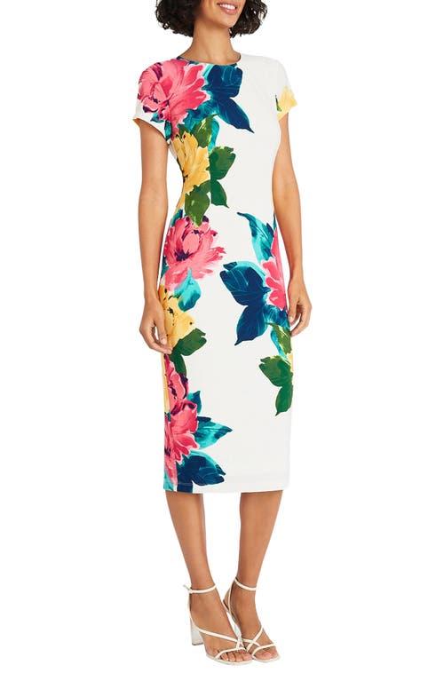maggy london floral a line dress Maggy London Women's Printed Voile Sleeveless A-Line Dress - Ivory/berry
