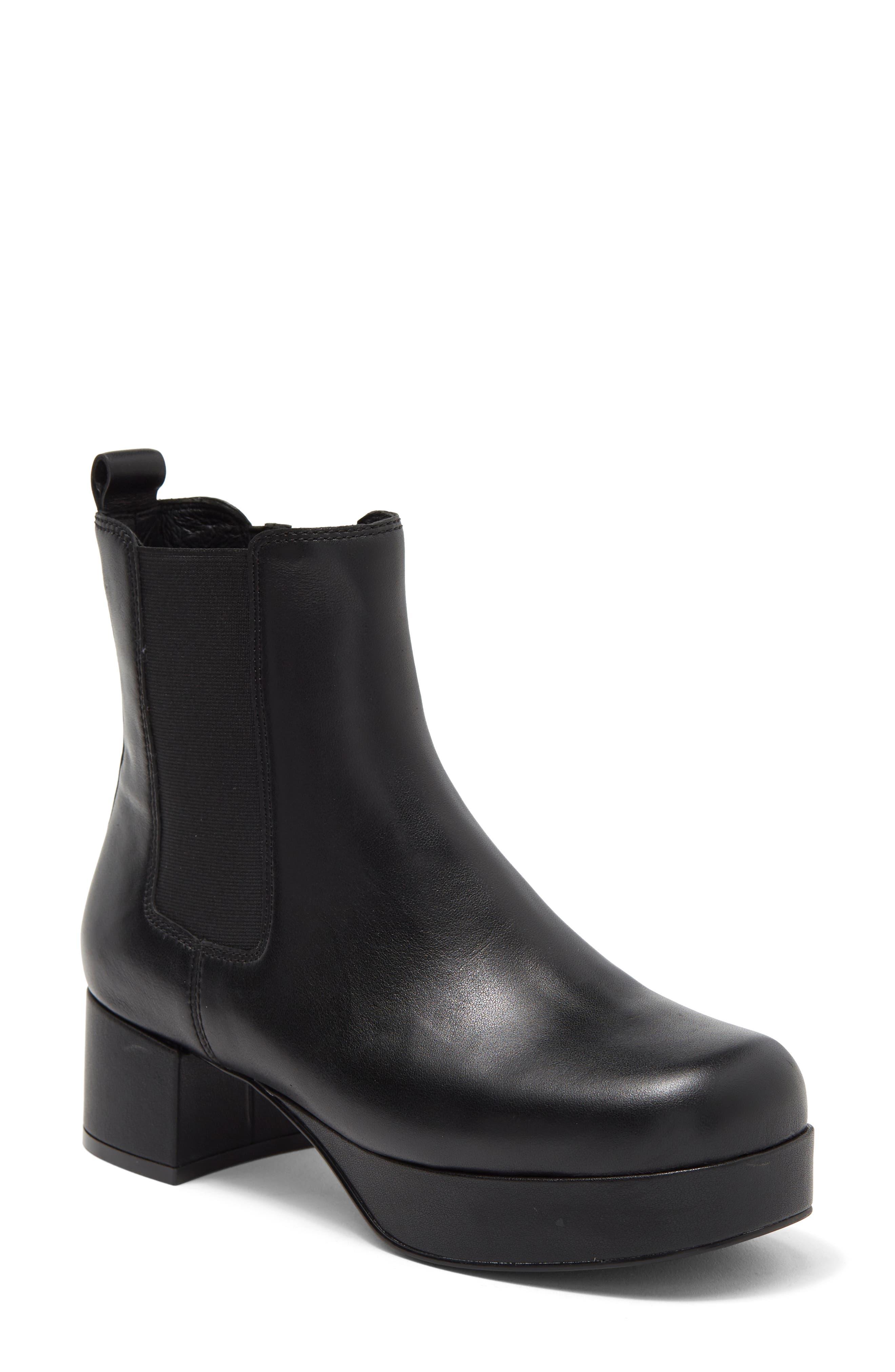 Jeffrey Campbell Lillian Platform Chelsea Boot In Black At