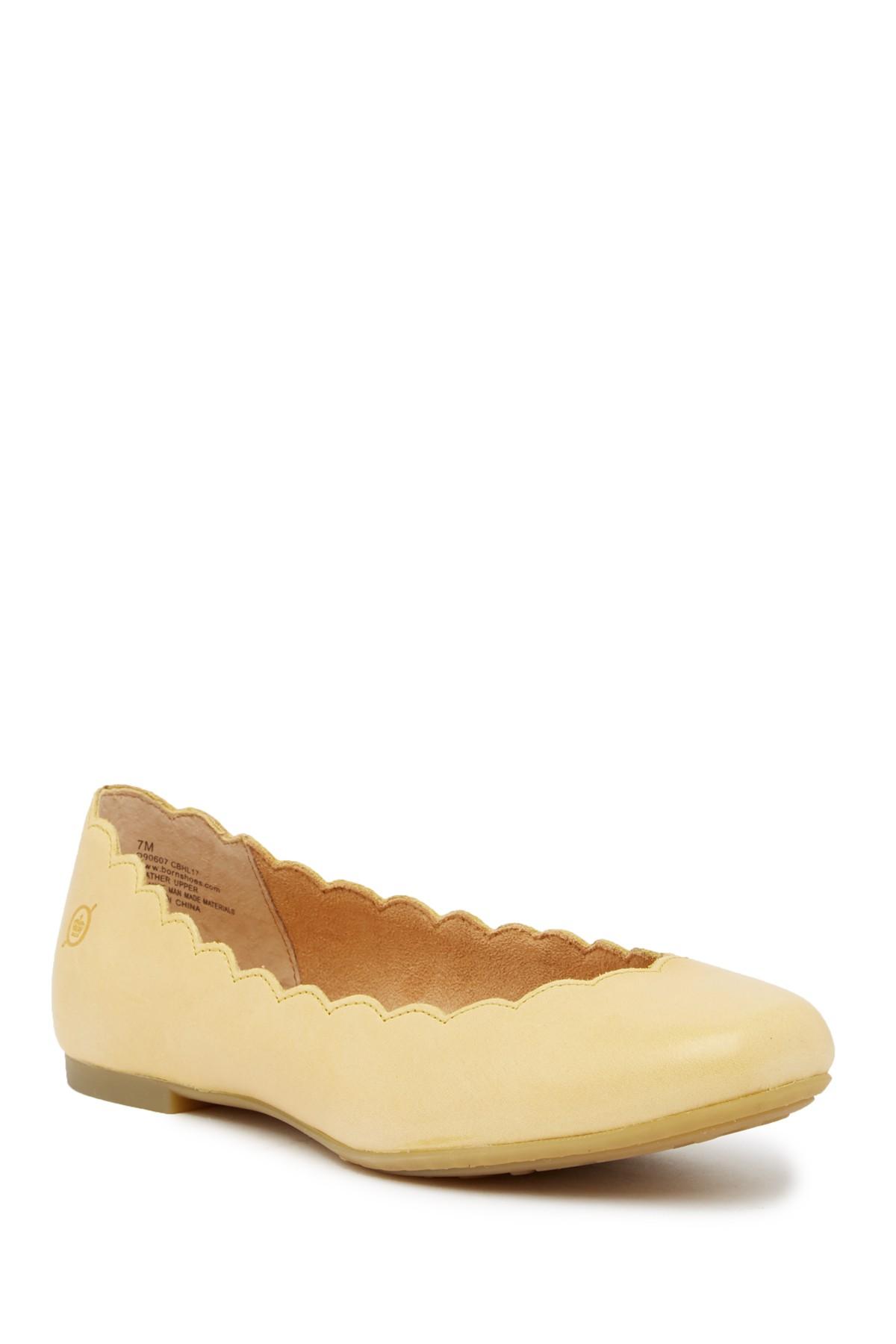 Born Allie Scalloped Leather Flat in 