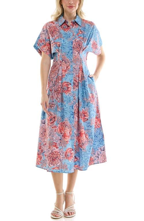 nicole miller puff sleeve a line dress Nicole Miller Crinkle Puff Sleeve Mid Dress in Pink