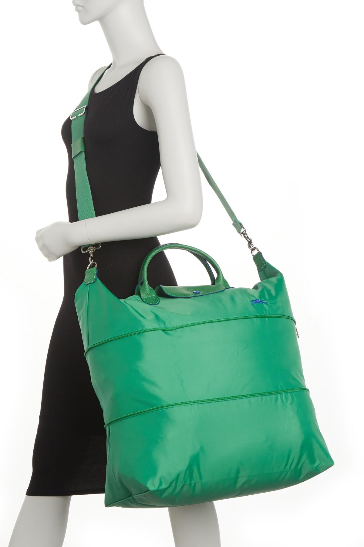 Longchamp Synthetic Le Pliage Expandable Nylon Tote in Green Lyst