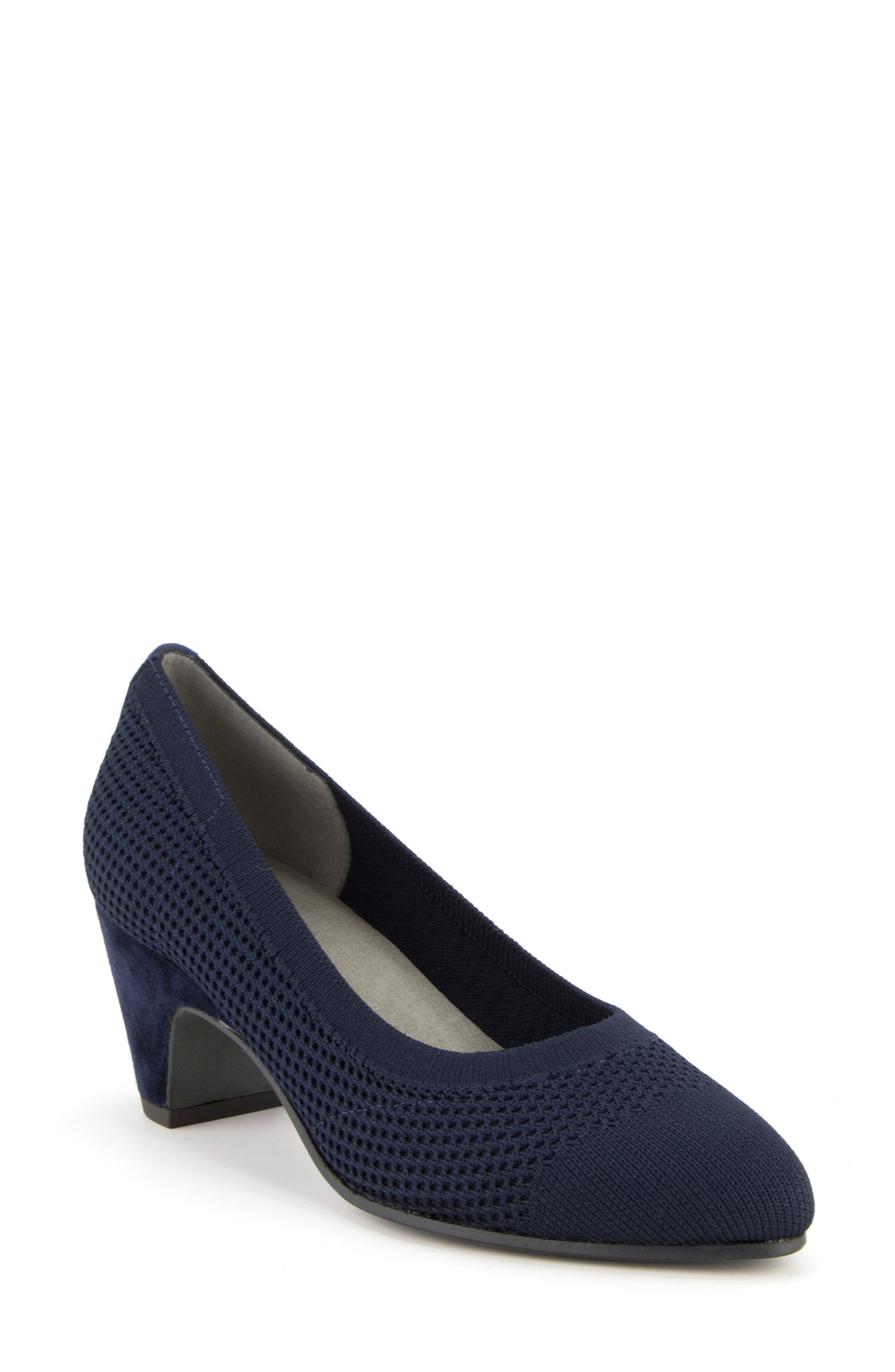 Eileen Fisher Kiss Knit Sock Pump In Midnight Suede At Nordstrom