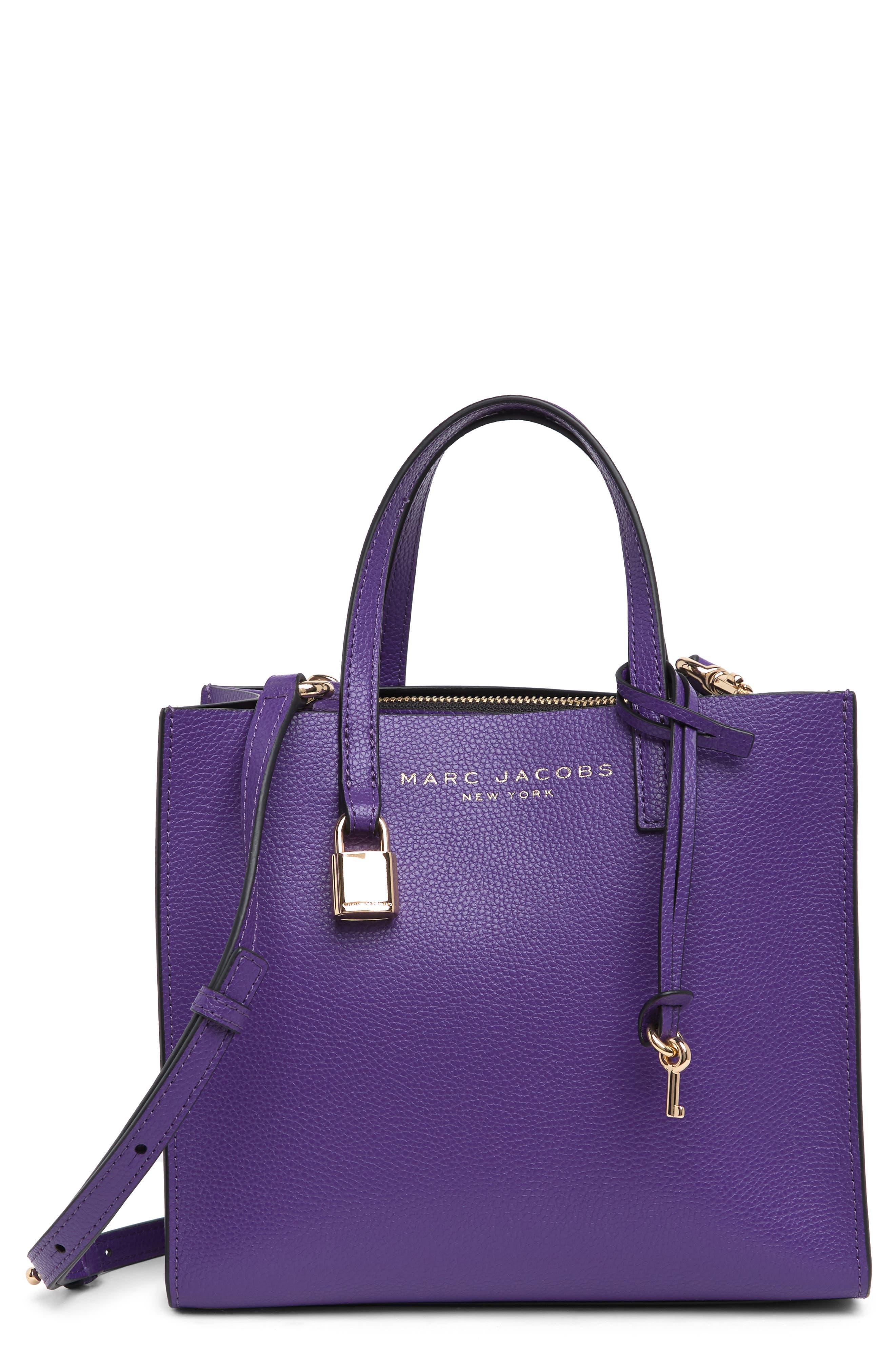 Marc Jacobs Mini Grind Coated Leather Tote in Purple | Lyst