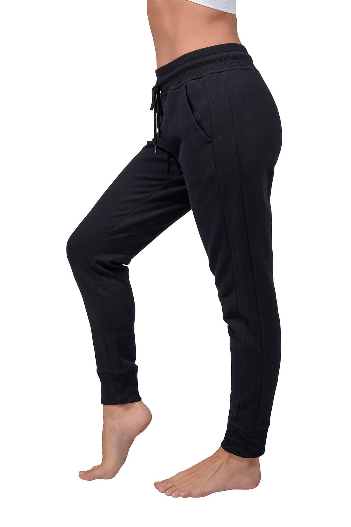 90 Degrees Cotton Drawstring Knit Joggers in Black - Lyst