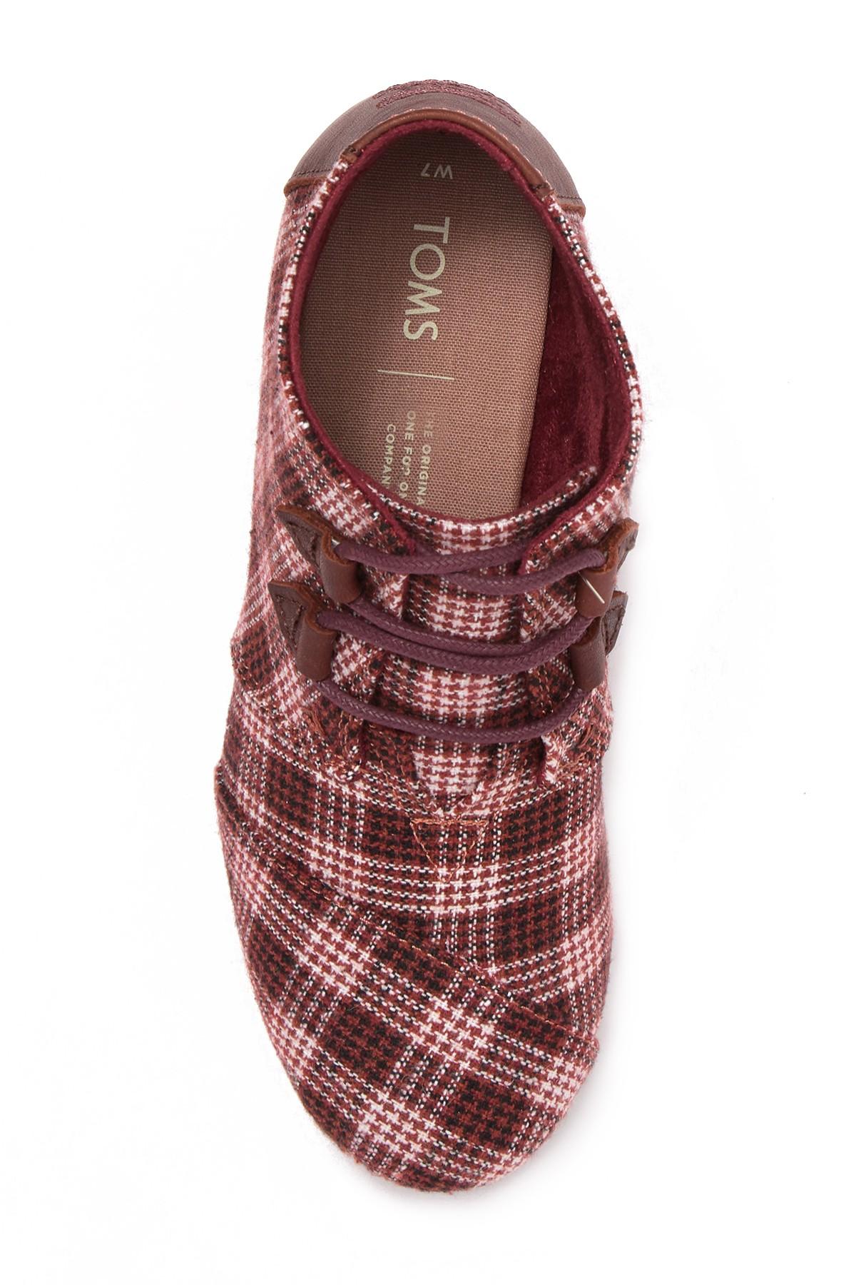 TOMS Kala Plaid Wedge Bootie in Dark 