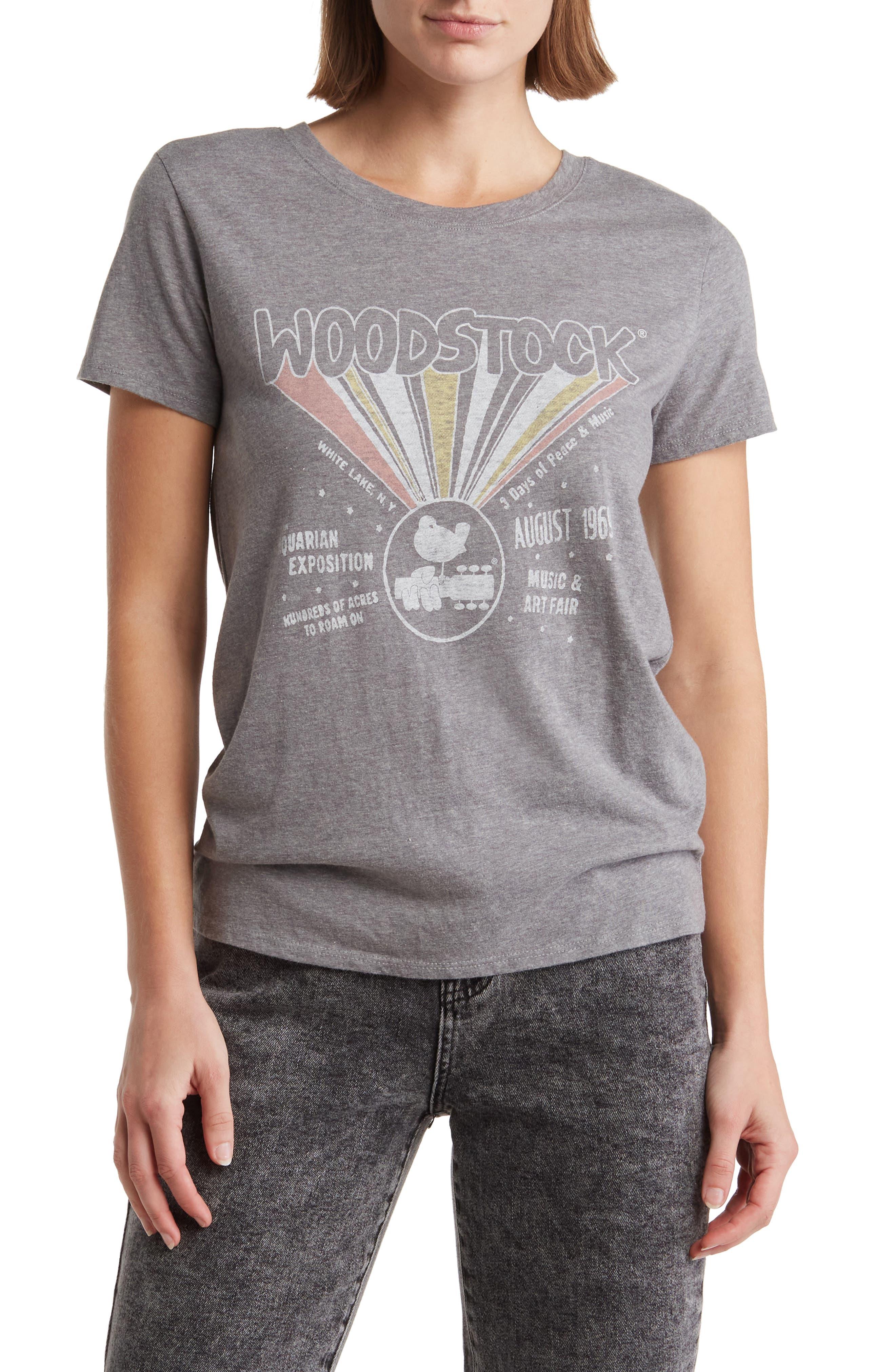 Lucky Brand Woodstock Classic Crewneck Graphic T-shirt in Gray