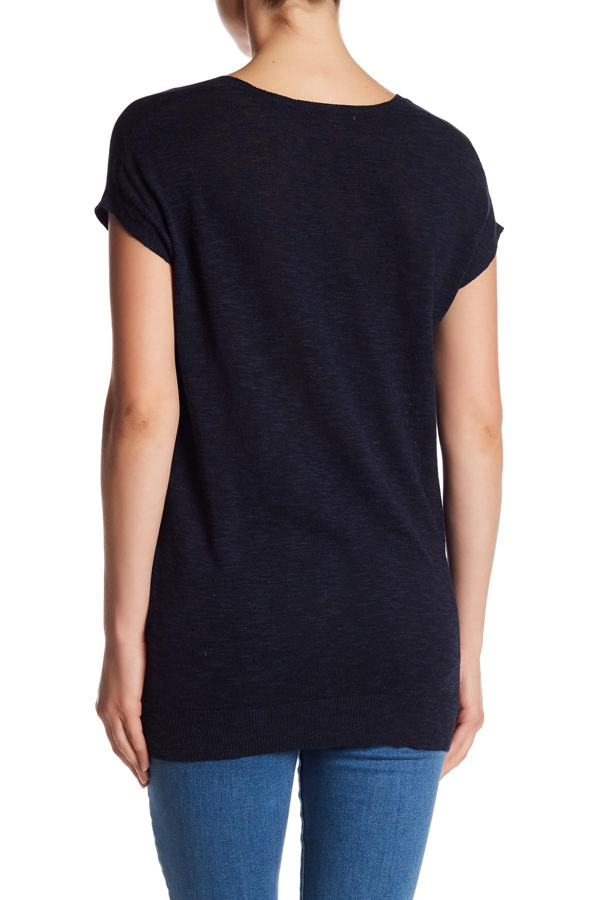 Lyst Joe Fresh Short Sleeve Knit Sweater in Blue