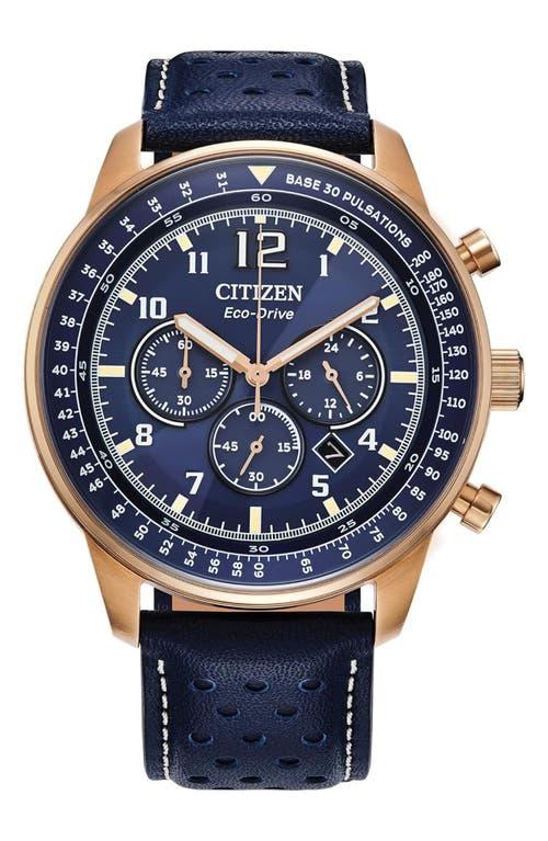 Citizen Eco-Drive Leather Strap Chronograph Watch, 44Mm in Blue for Men | Lyst Citizen Eco-Drive Leather Strap Chronograph Watch, 44Mm in Blue for Men | Lyst