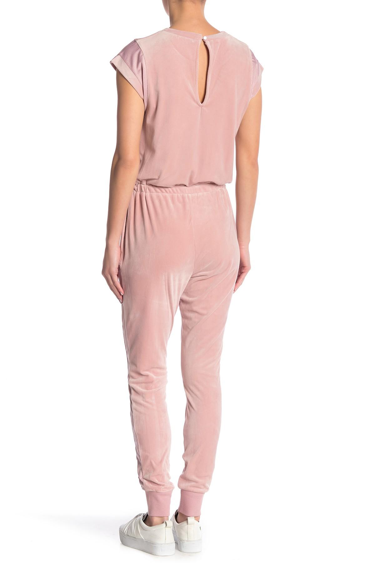 material girl velour jumpsuit