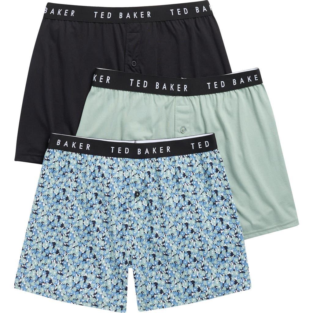 Ted Baker Boxer Corti Uomo | Confezione Da 3 | Navy E Grigio | Cotone Ed Elastan - 5