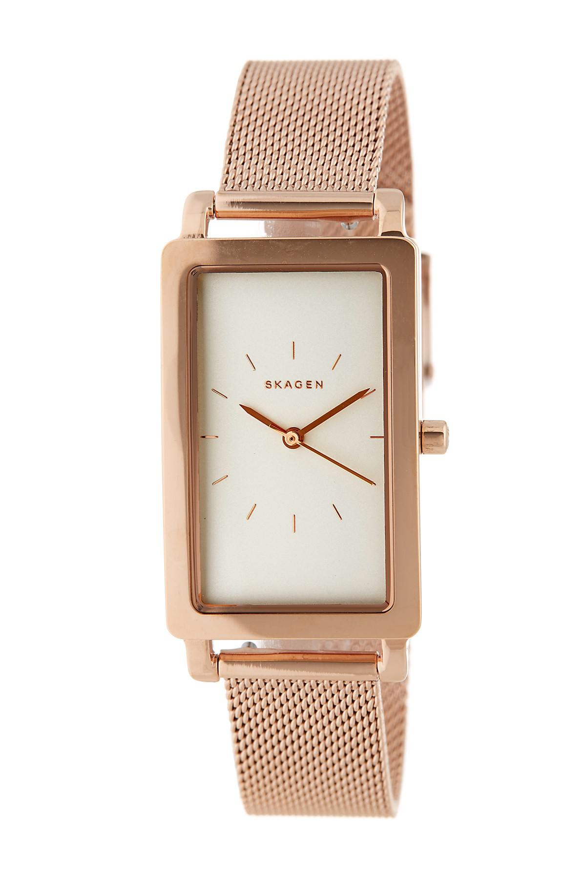 Women's Hagen Rectangle Mesh Bracelet Watch in | Lyst