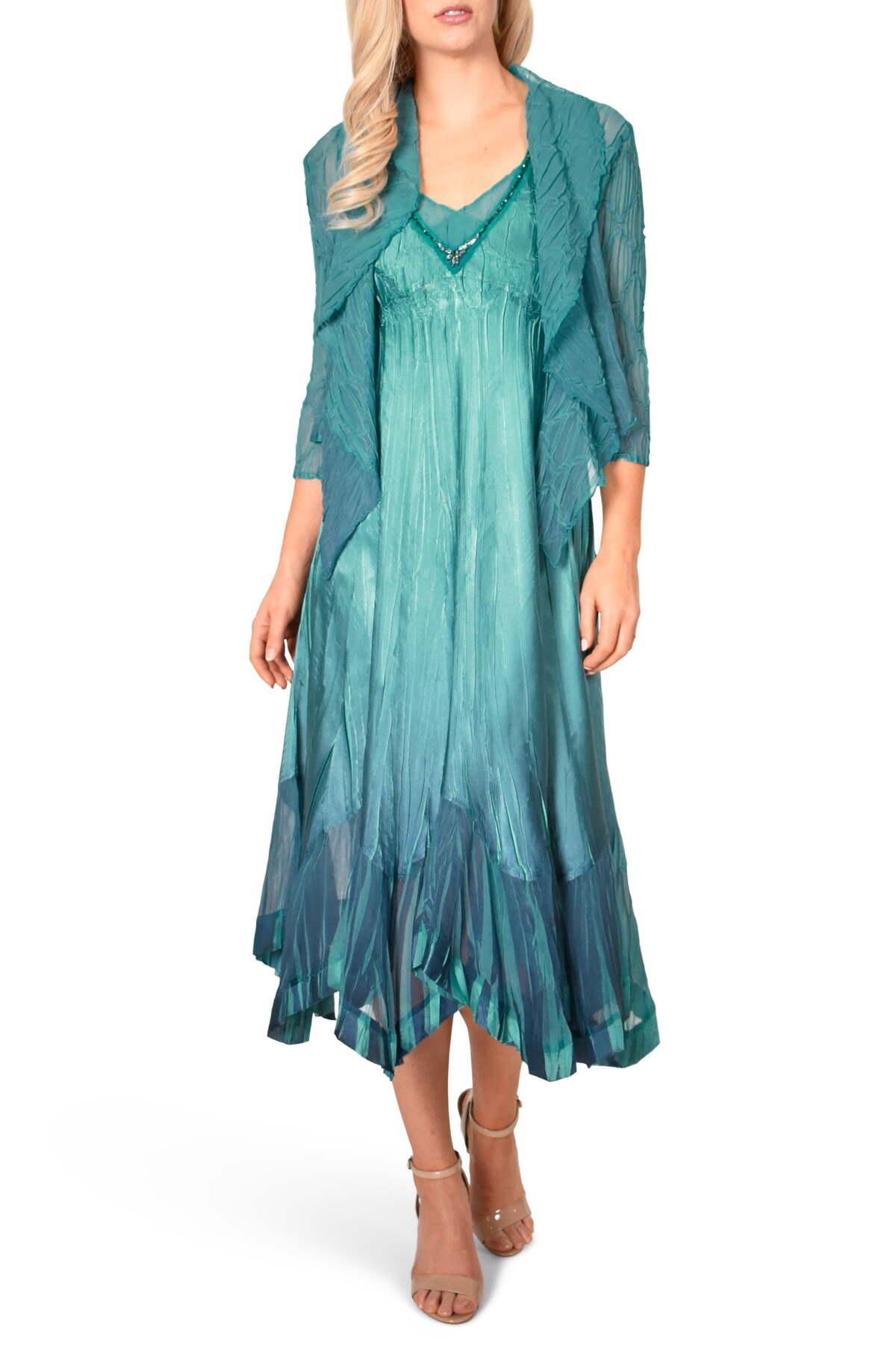 Komarov Chiffon Embellished Midi Dress ...