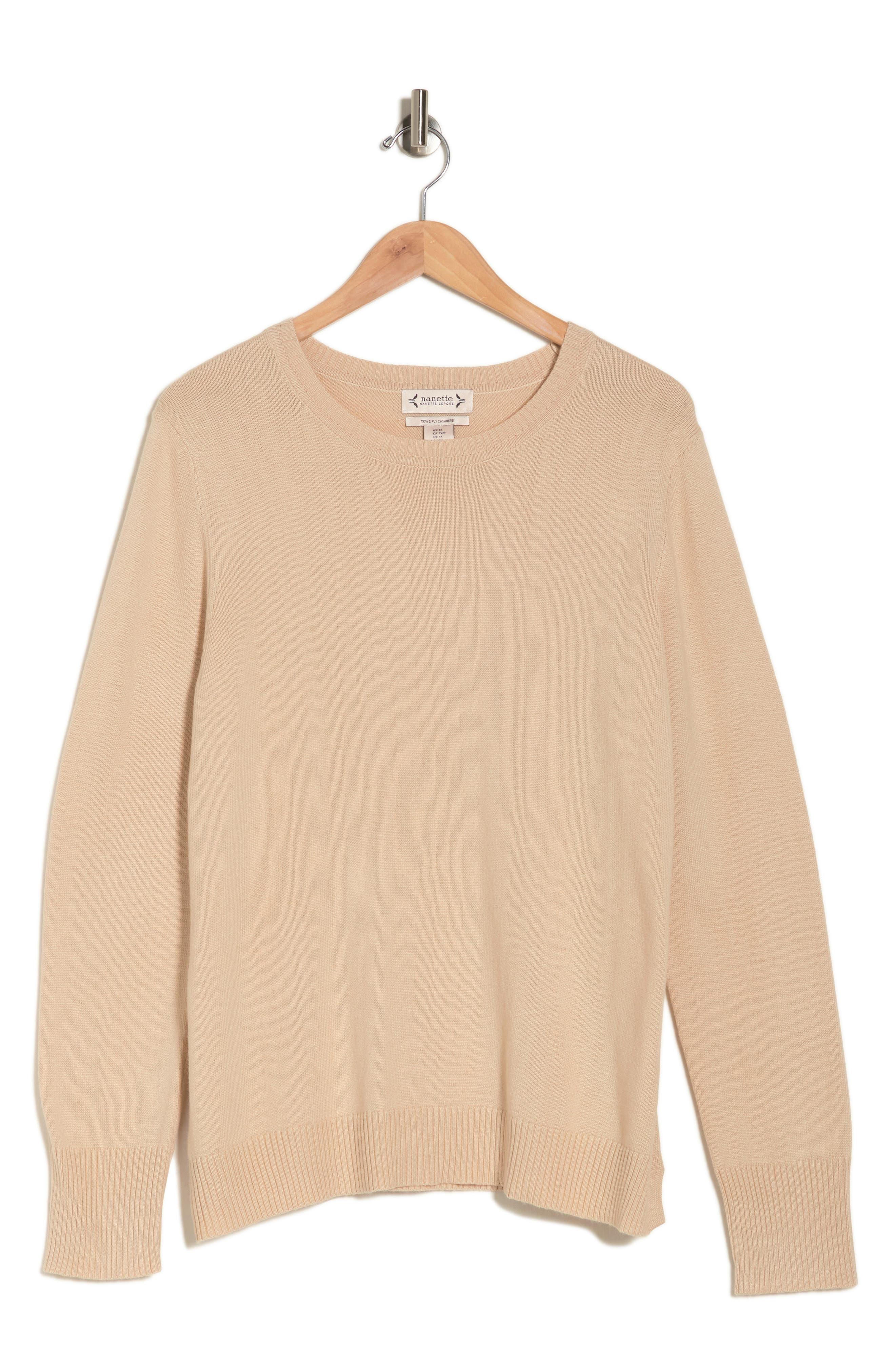 Nanette Lepore Crewneck Cashmere Sweater in Natural | Lyst