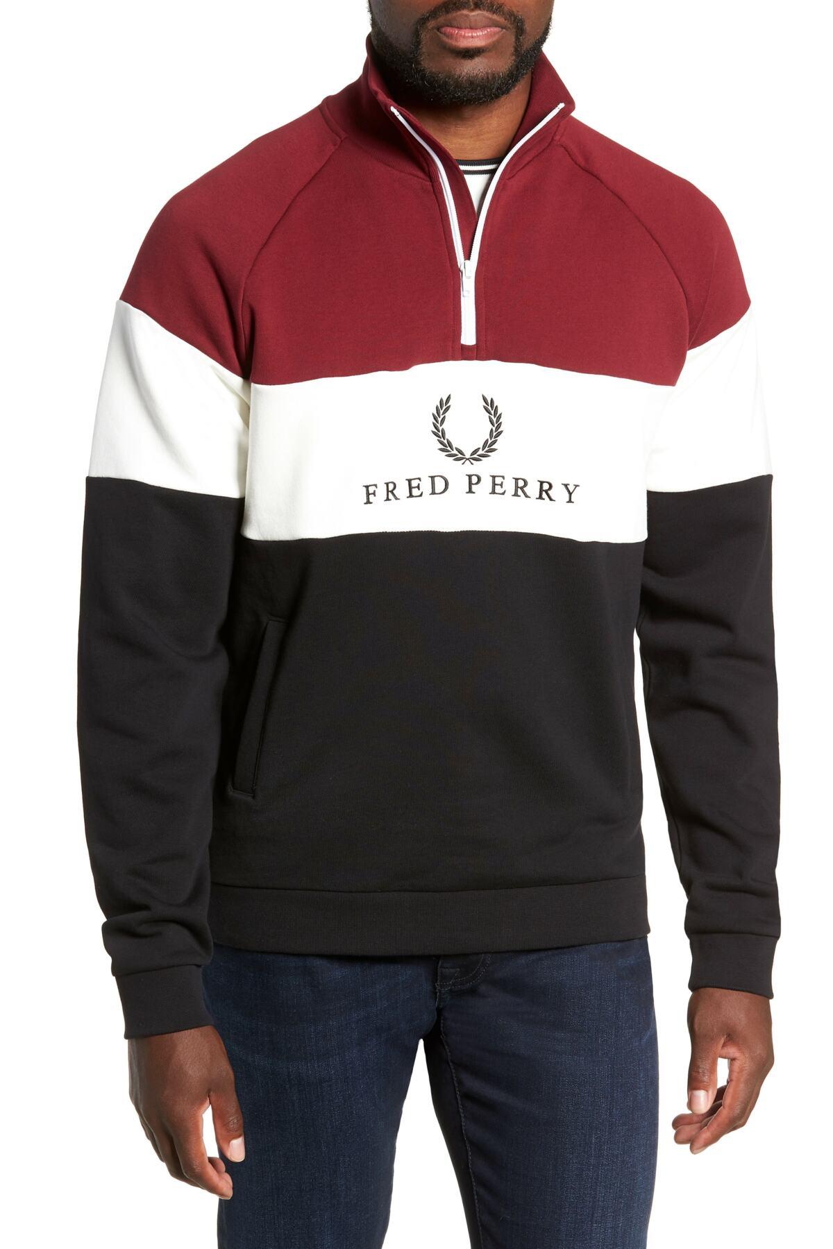 fred perry half zip fleece