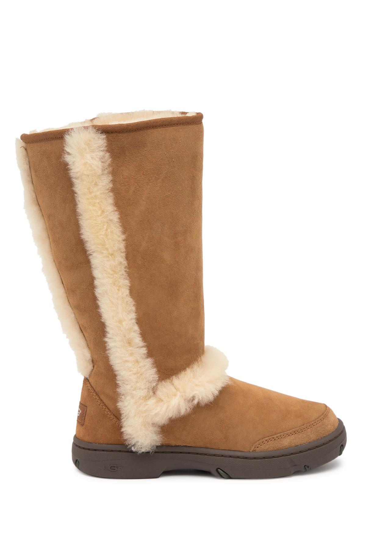 UGG Sunburst Genuine Shearling Tall Boot in Brown - Lyst