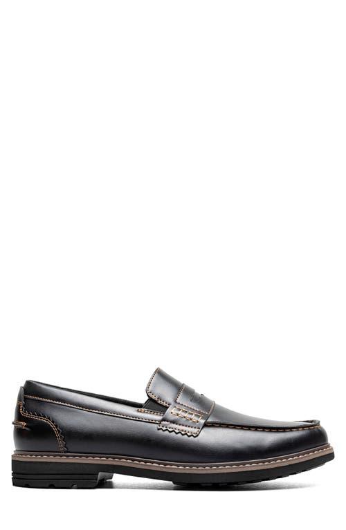 Nunn Bush Mens Oslo Moc-Toe Penny Loafers Black Synthetic Slip On Shoes Size 10 Nunn Bush Oslo Moc Toe Penny Loafer in Black for Men | Lyst main image 3