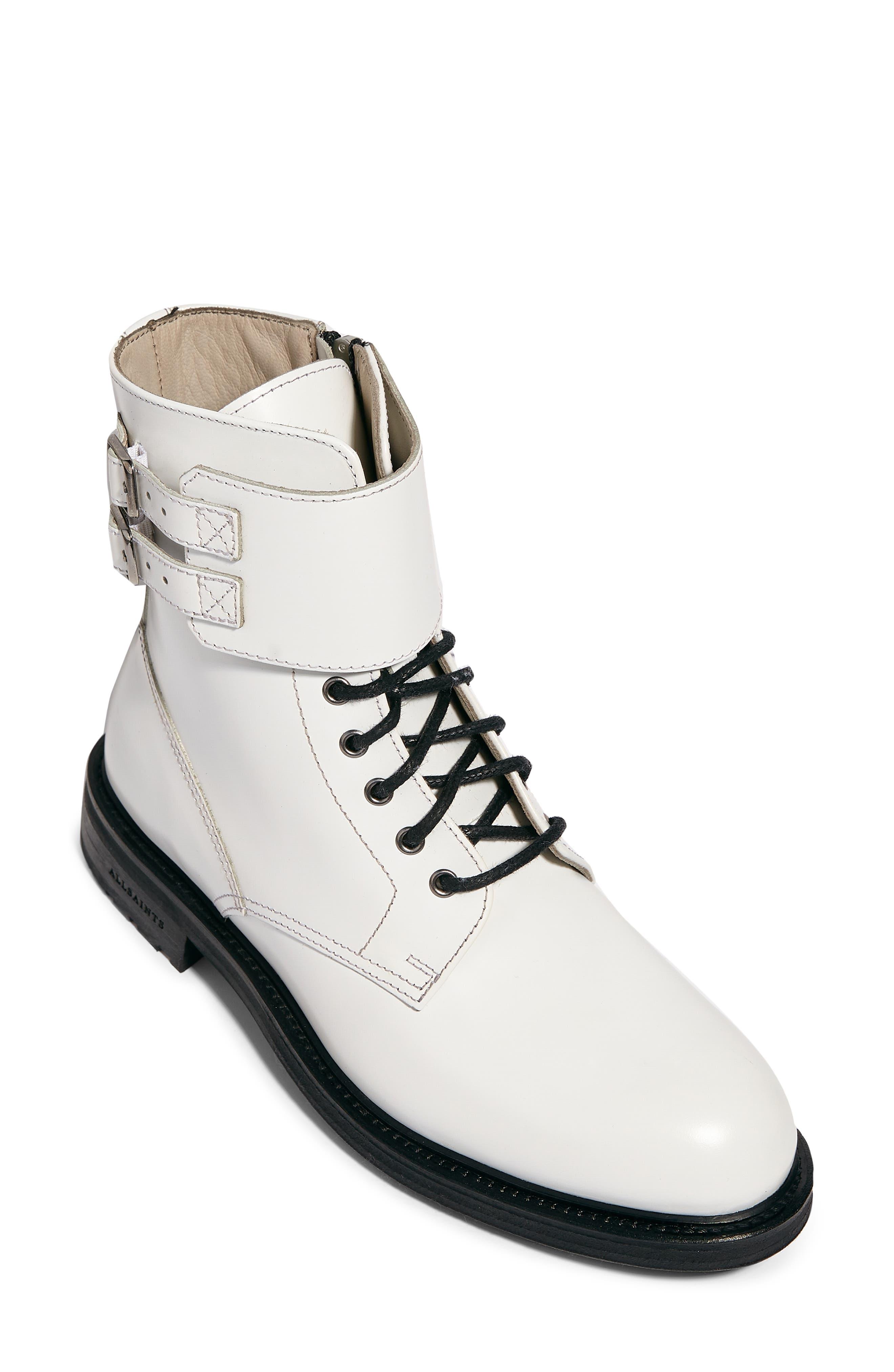 AllSaints Brigade Combat Boot In White Leather At Nordstrom Rack | Lyst