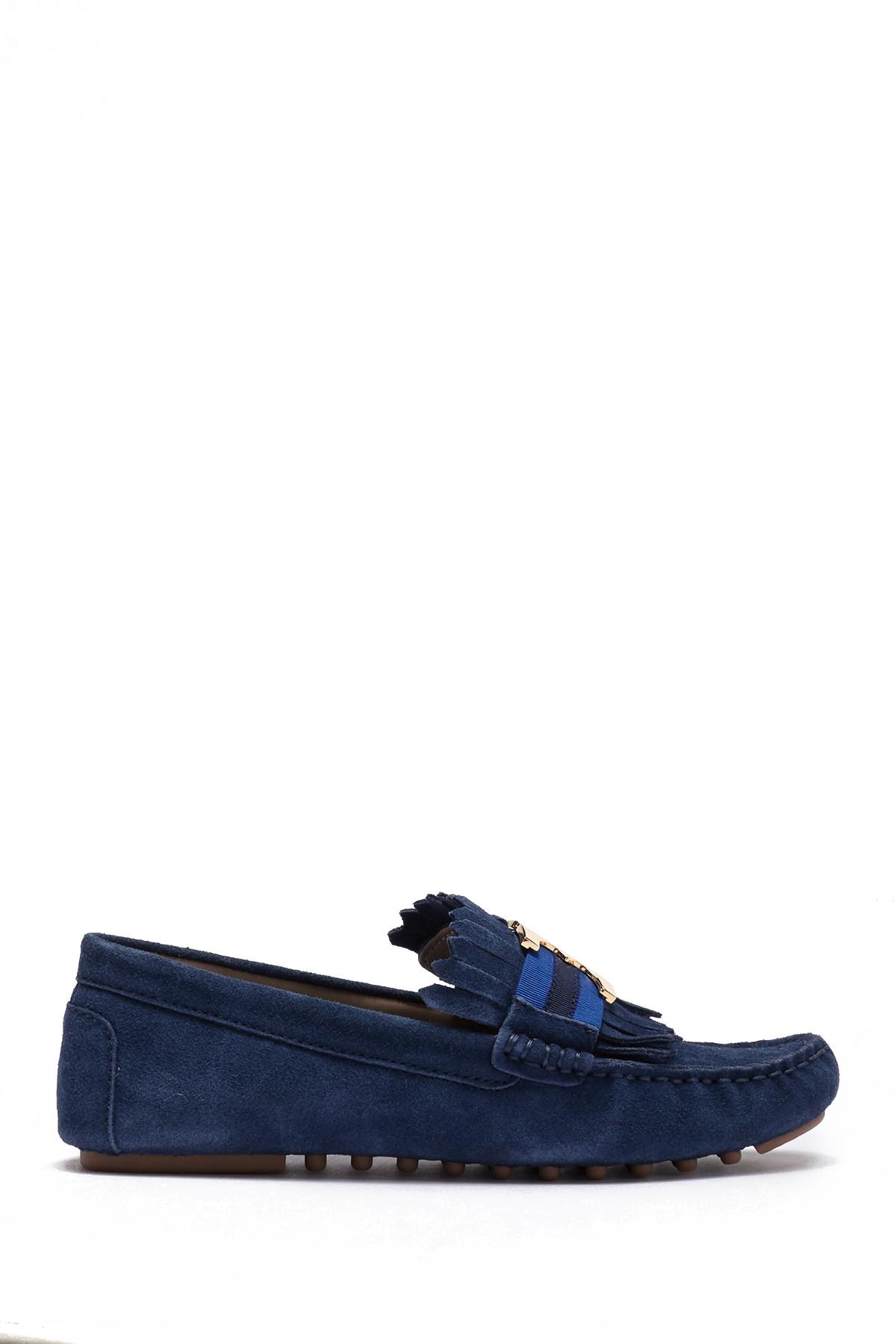 Tory Burch Suede Gemini Link Driver Loafer in Blue - Lyst