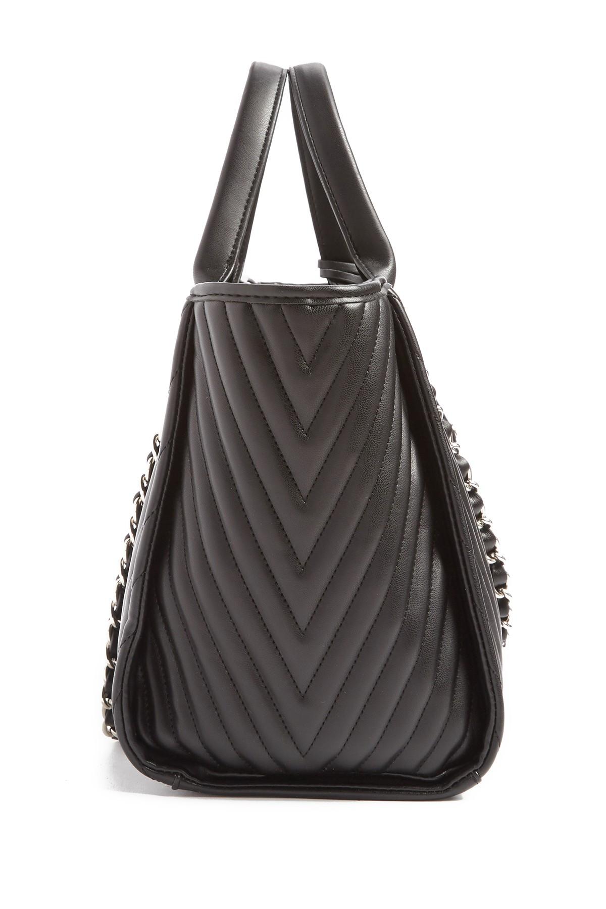 Steve Madden Alec Medium Chevron Quilted Tote Bag in Black Lyst