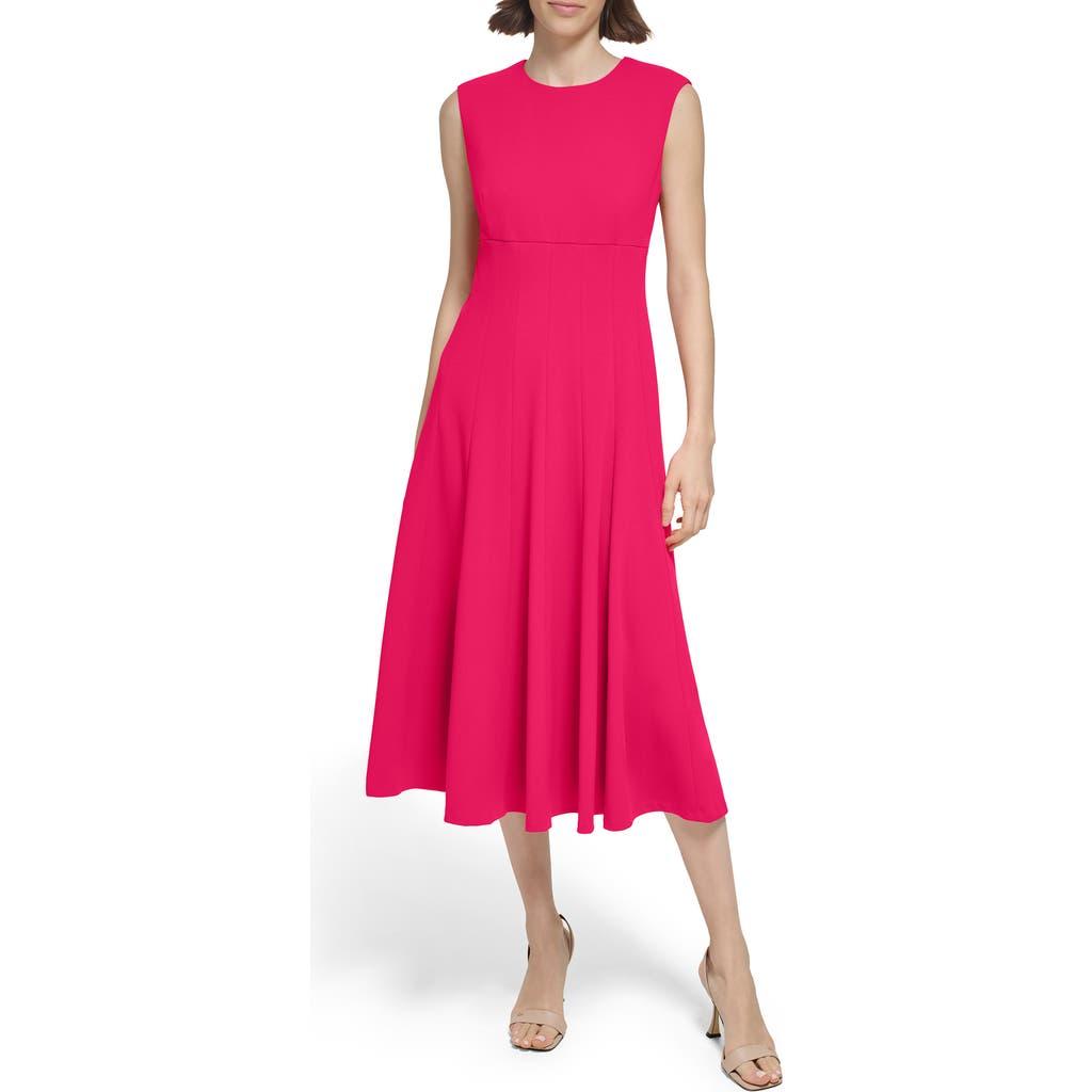 slim fit dress slacks Sleeveless Stretch Cady Fit And Flare in Green