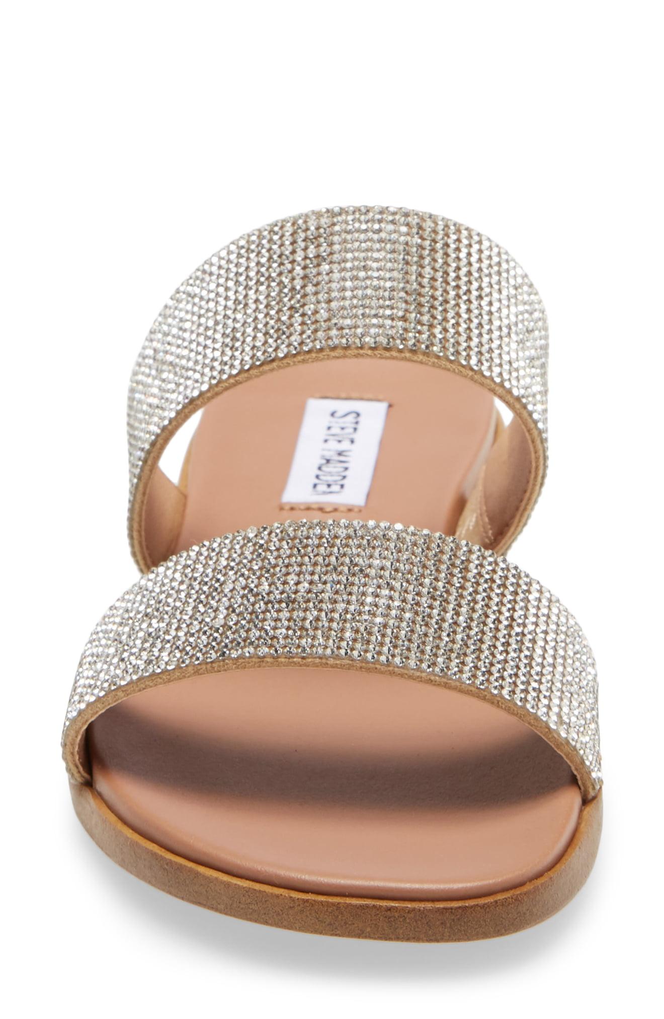 steve madden dual woven slide sandal