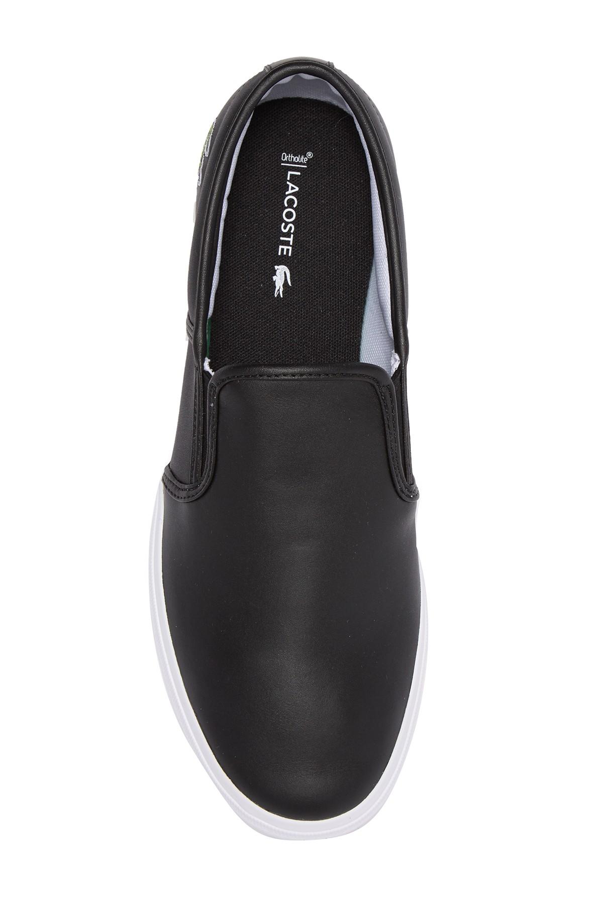 Lacoste Tatalya Leather Slip-on Sneaker in Black/White (Black) for Men |  Lyst