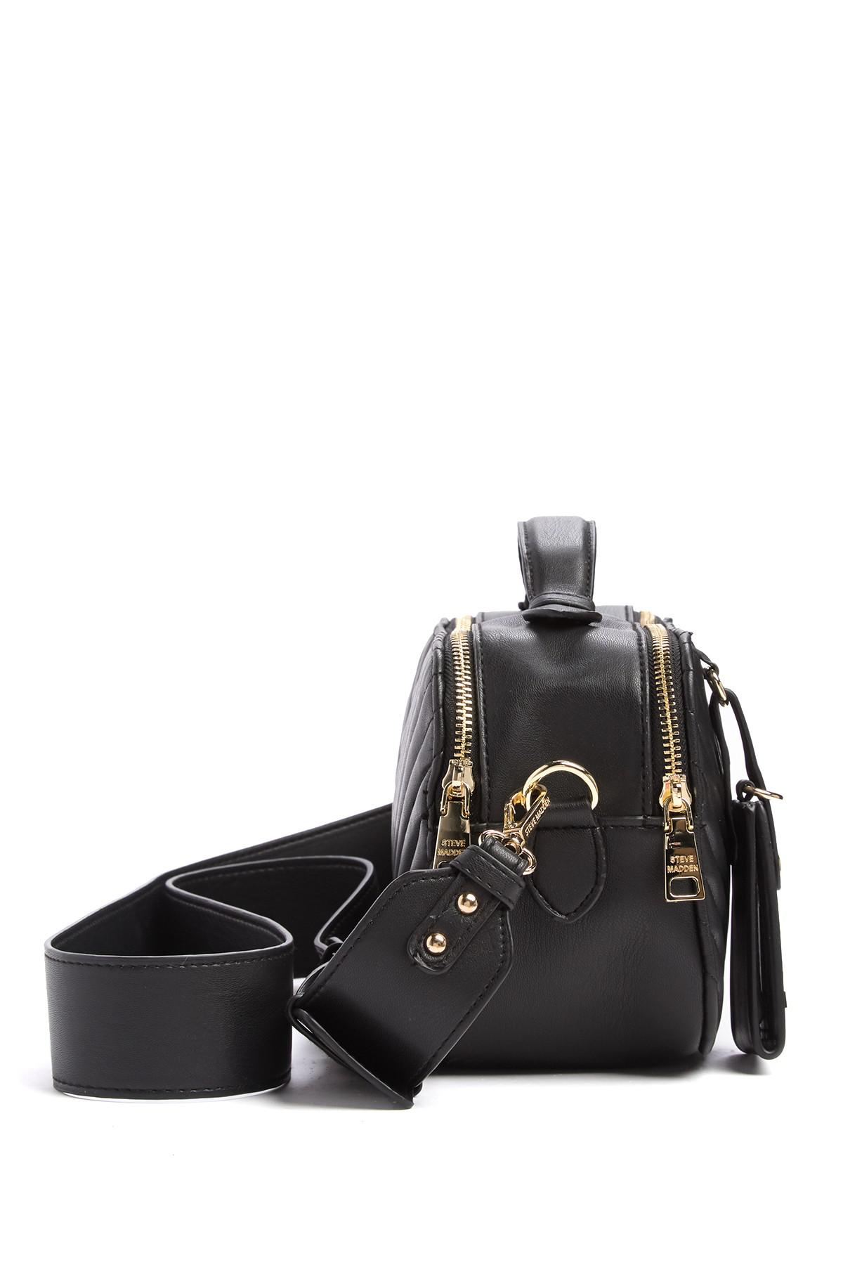 Lyst Steve Madden Phoebe Chevron Quilted Top Handle Camera Bag in Black